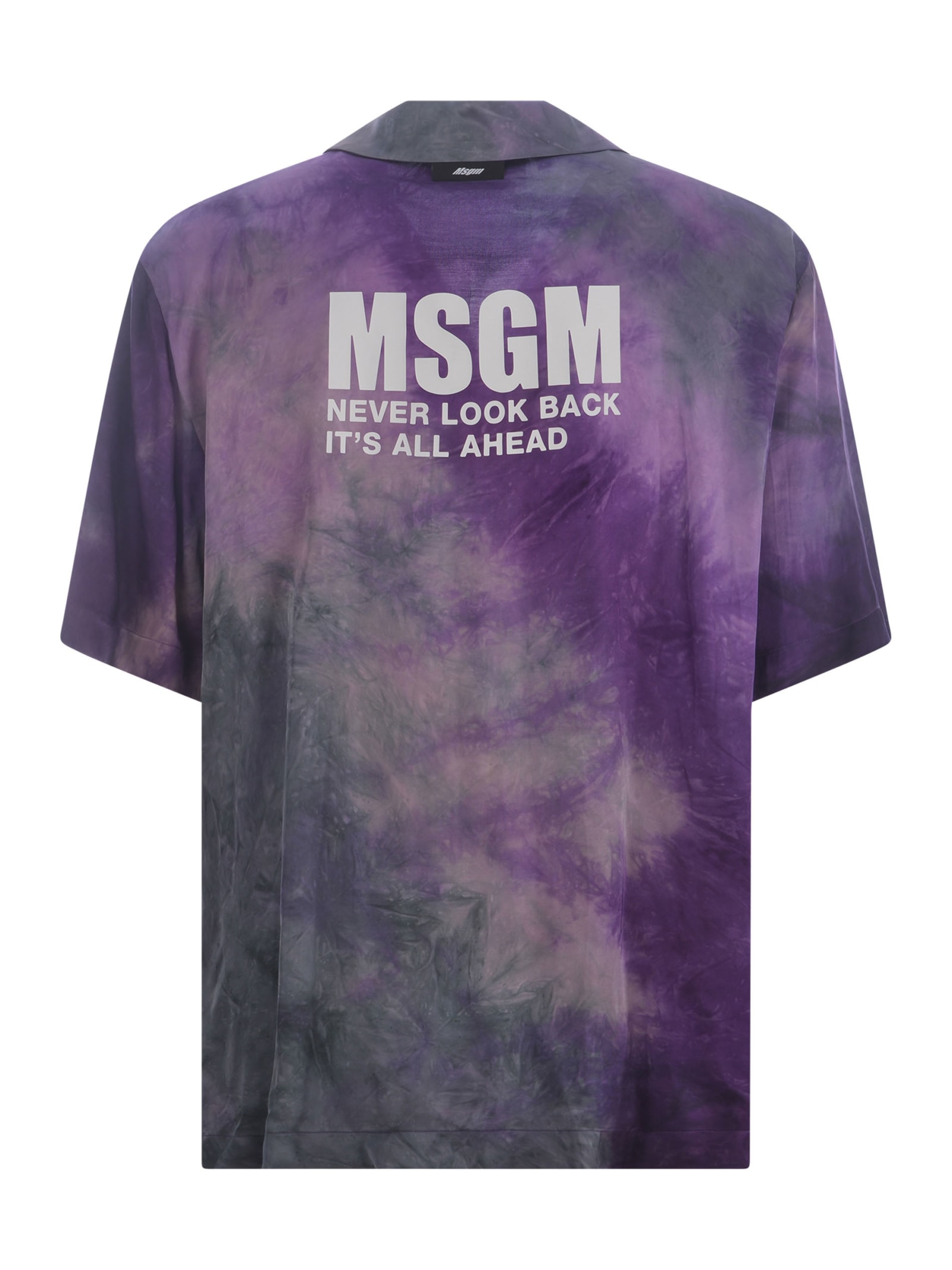 Shop Msgm Shirt  In Fluid Viscose In Viola