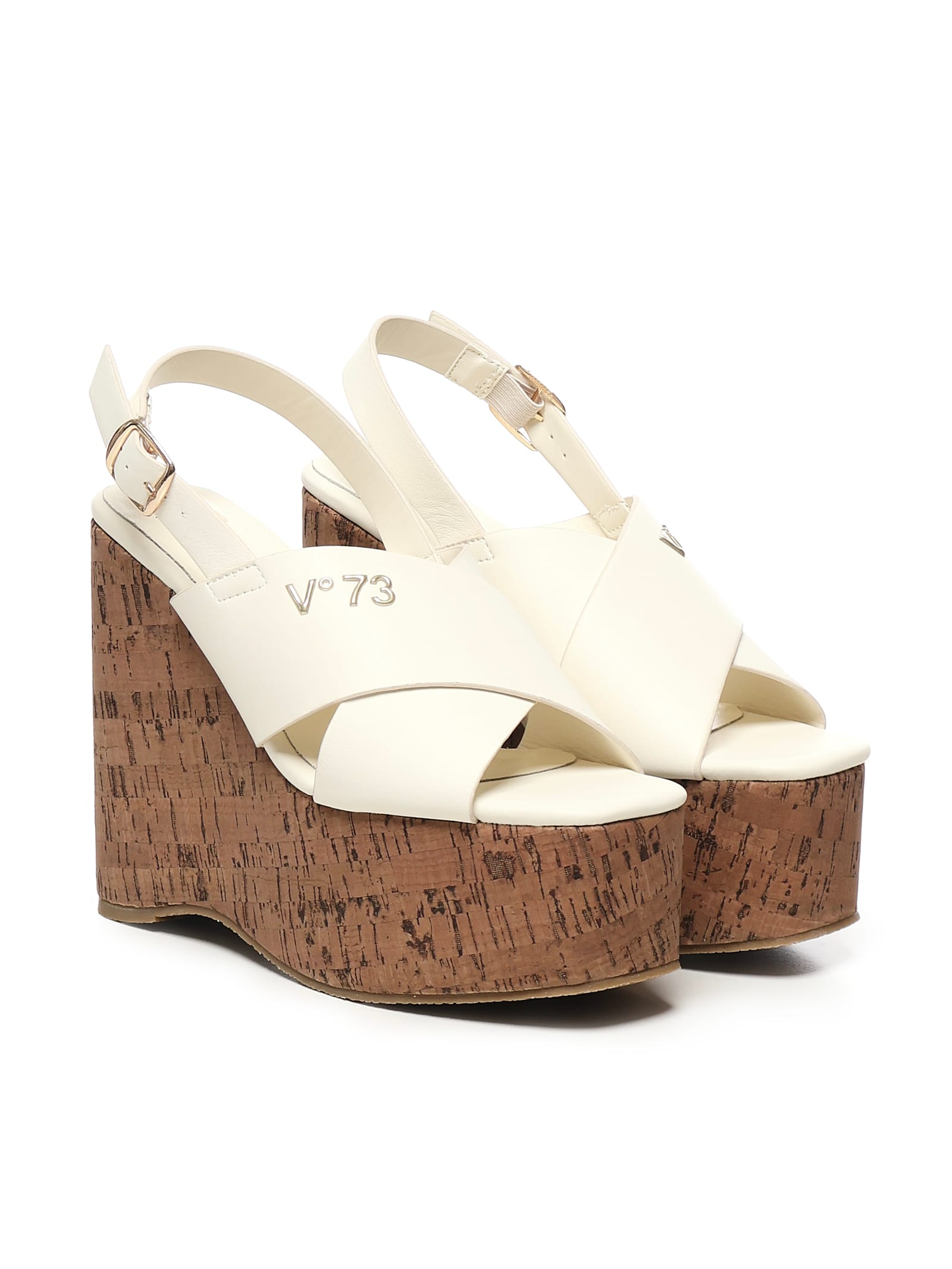 V73 100mm Kornelia Cross-strap Wedge Sandals