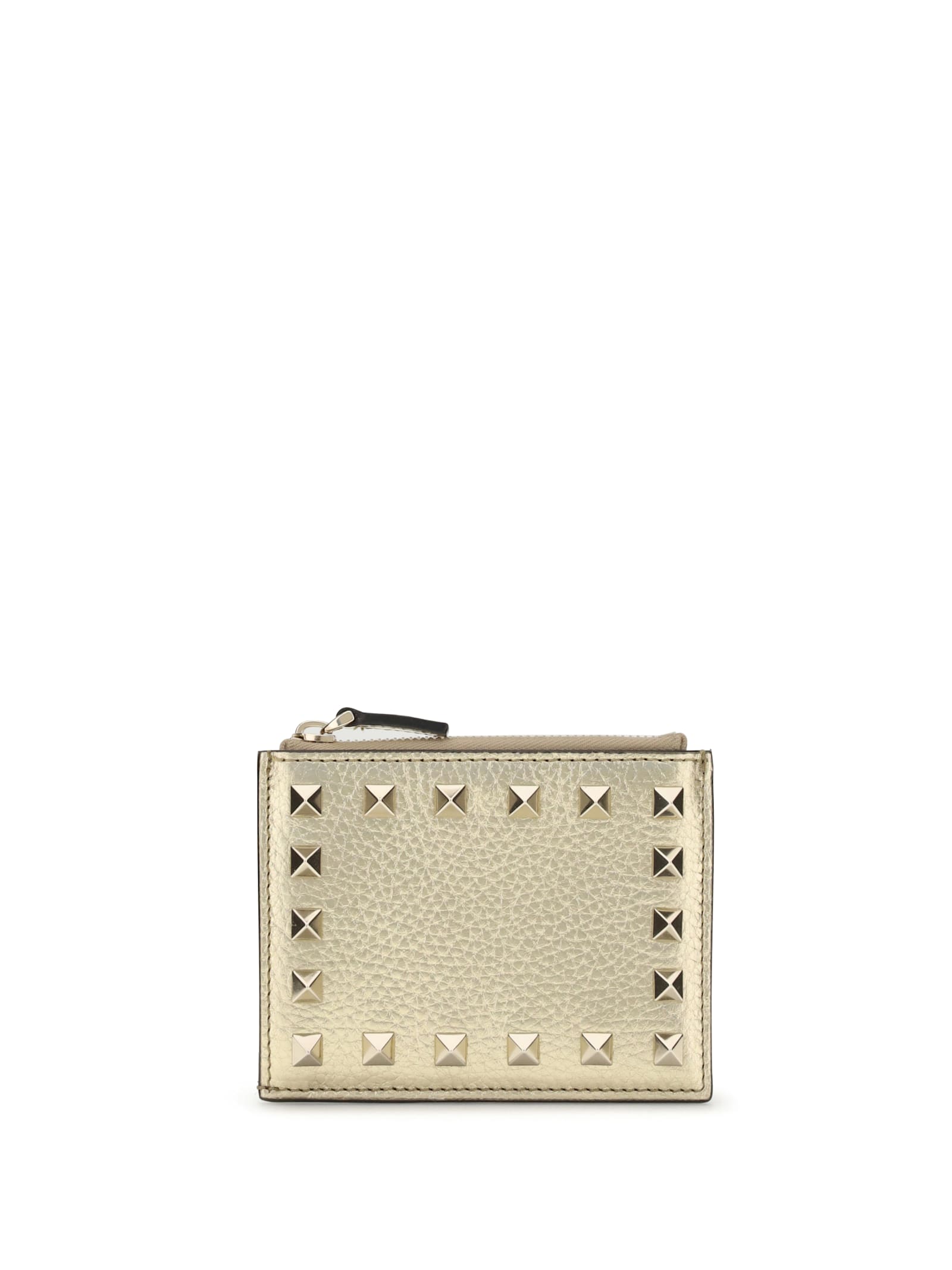 Valentino Rockstud Coin Purse In Green