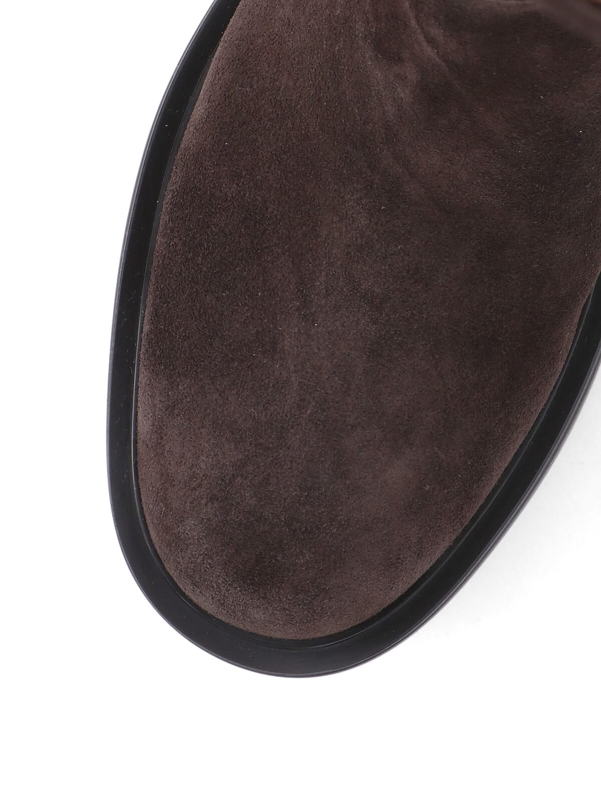 Gianvito Rossi Heeled Suede Knee-high Boots With Round Toe In Brown