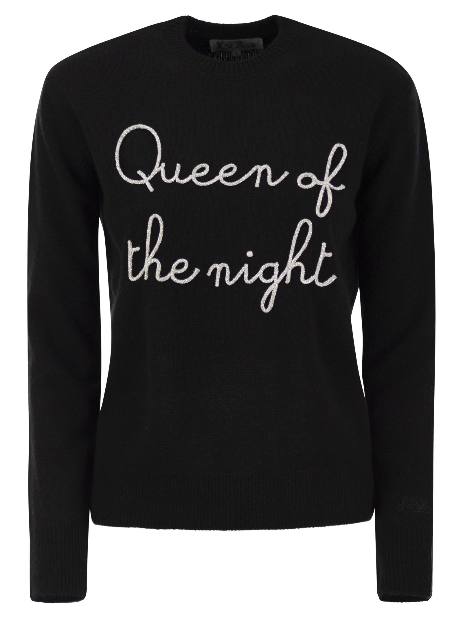 MC2 SAINT BARTH WOOL AND CASHMERE BLEND SWEATER WITH EMBROIDERY QUEEN OF THE NIGHT 