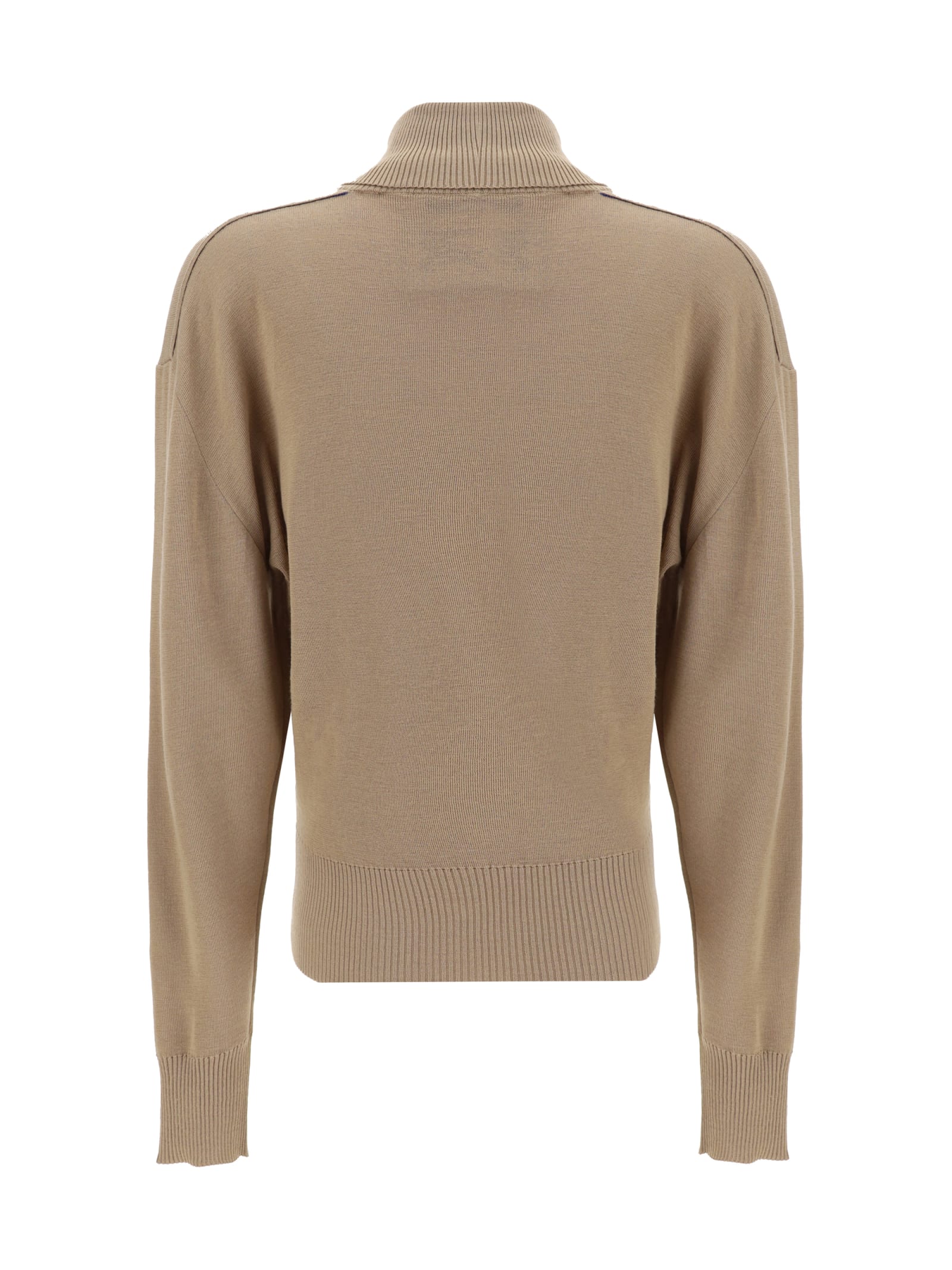 Shop Burberry Turtleneck Sweater In Flax