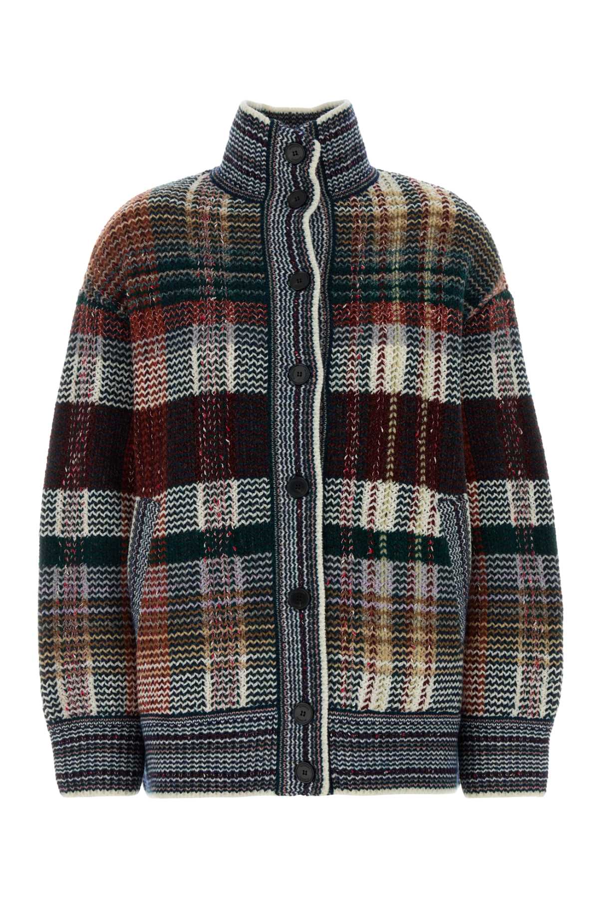 Missoni Embroidered Wool Blend Oversize Cardigan In Gray
