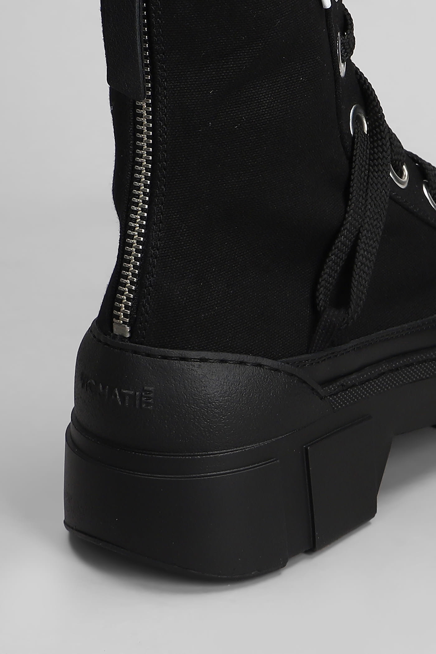 Shop Vic Matie Bardo-nilo 101 Combat Boots In Black Fabric