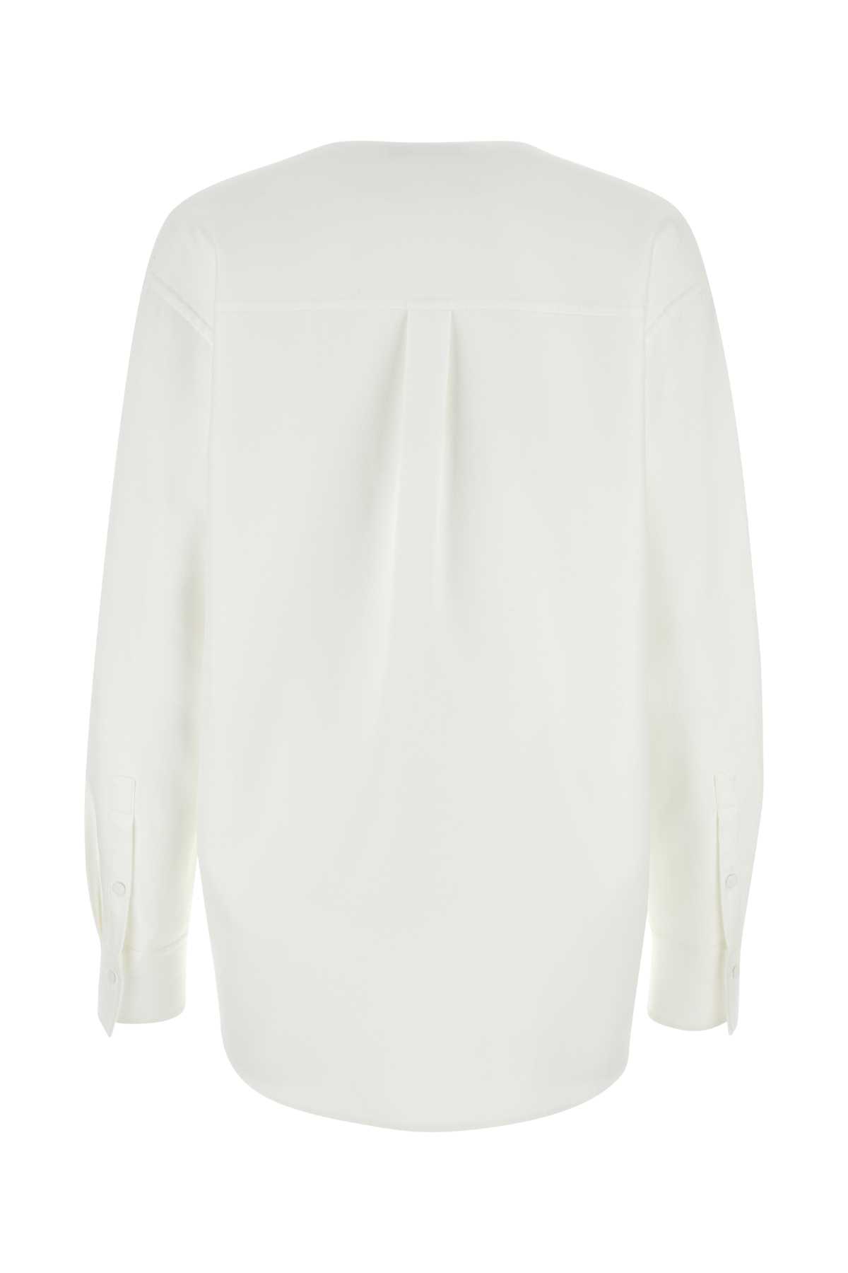 Shop Valentino White Cotton Blend Blouse In Bianco