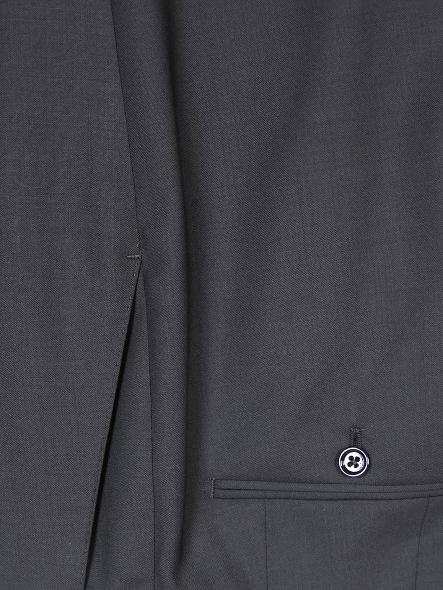 Shop Lardini Stretch Fabric Black Suit