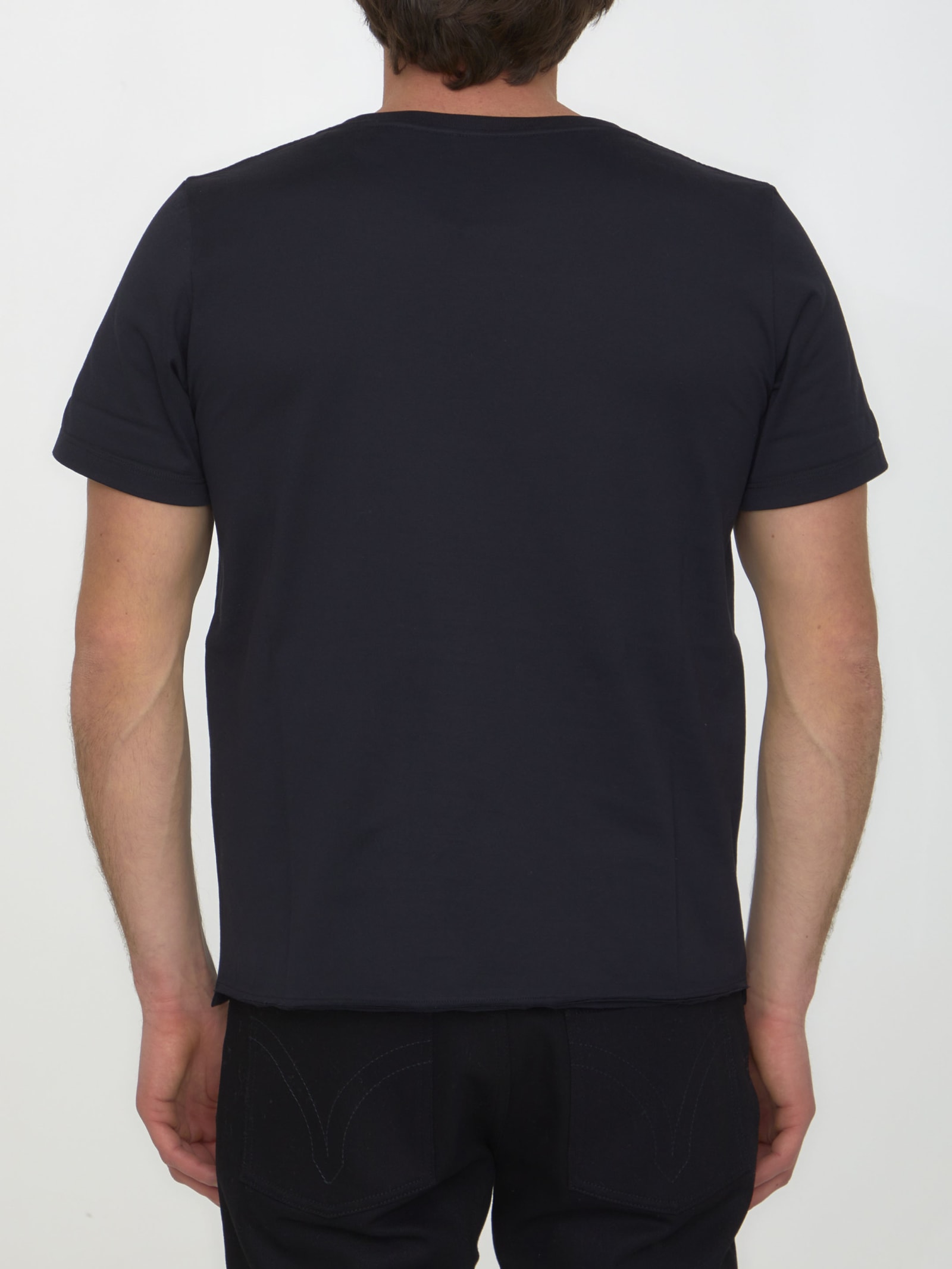 Shop Saint Laurent Cotton T-shirt With Logo In Noir