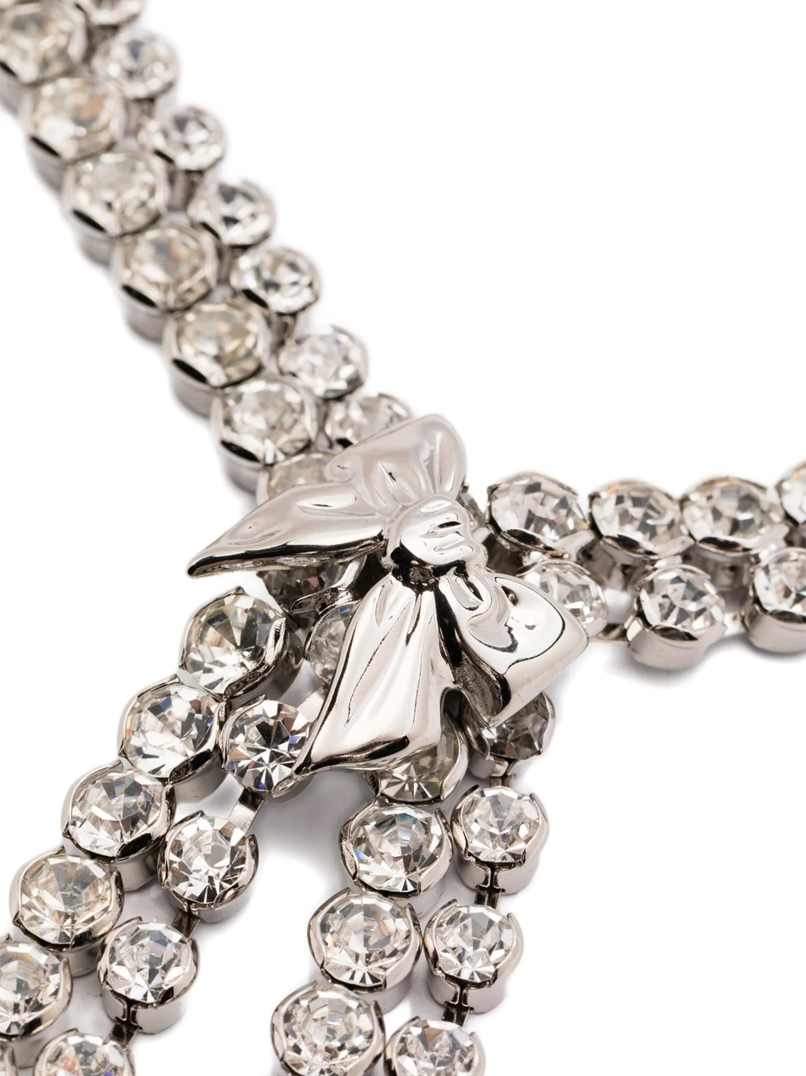 Alessandra Rich Crystal-embellished Necklace In Metallic