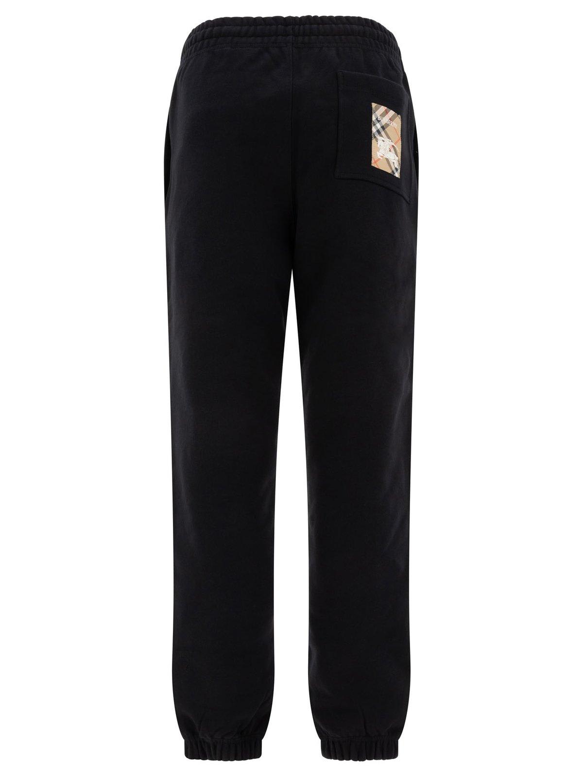 Burberry Equestrian Knight Elasticated-waist Track Pants In Black