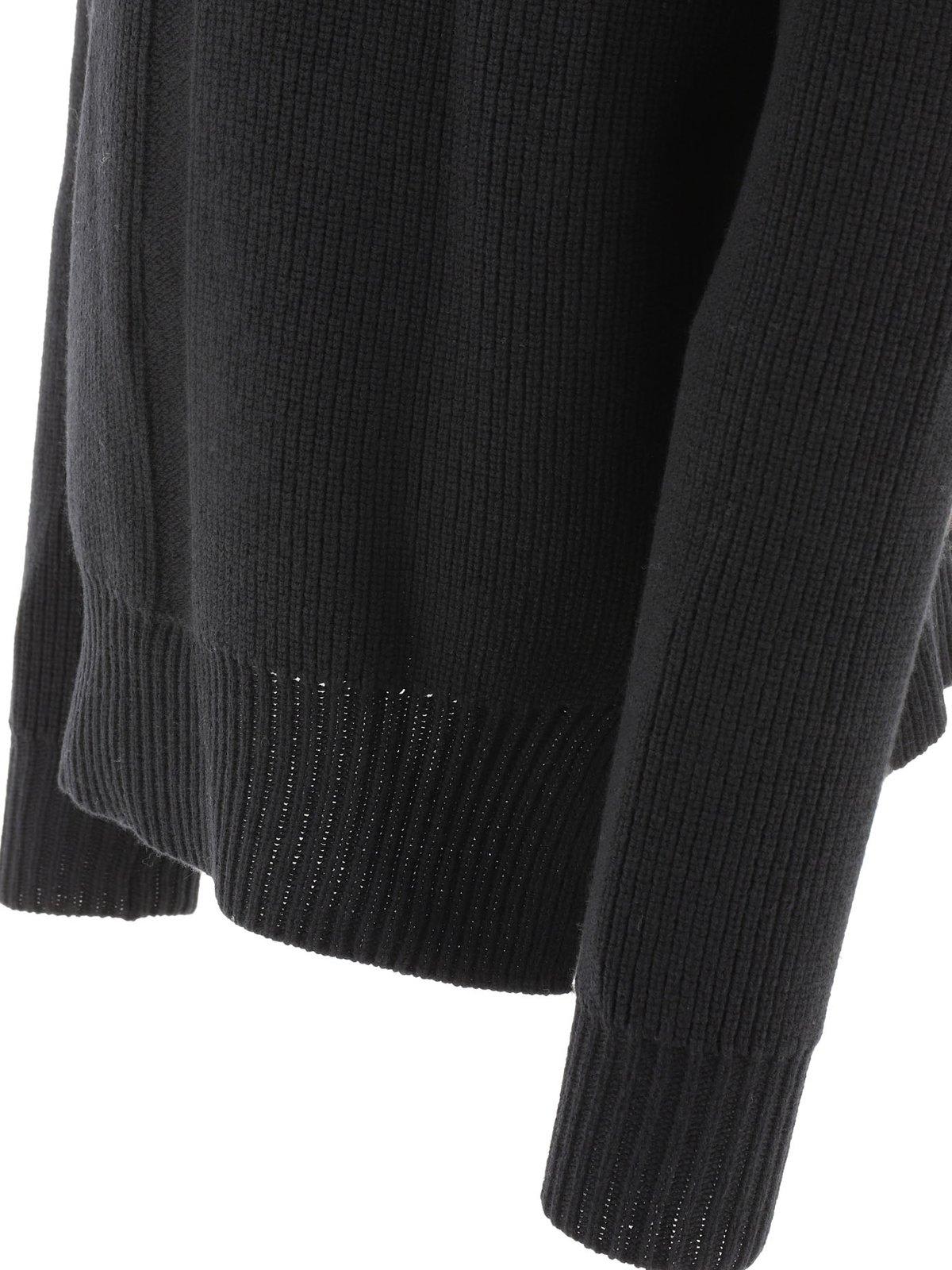 Shop Rick Owens High-neck Knitted Jumper In Black