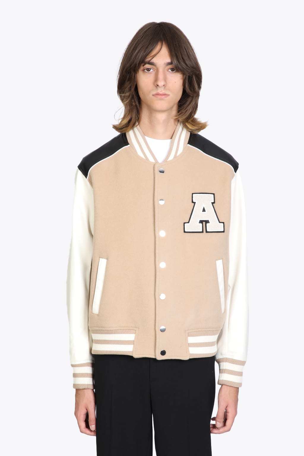 Axel Arigato Ivy Varsity Jacket Beige wool varsity jacket - Ivy varsity jacket