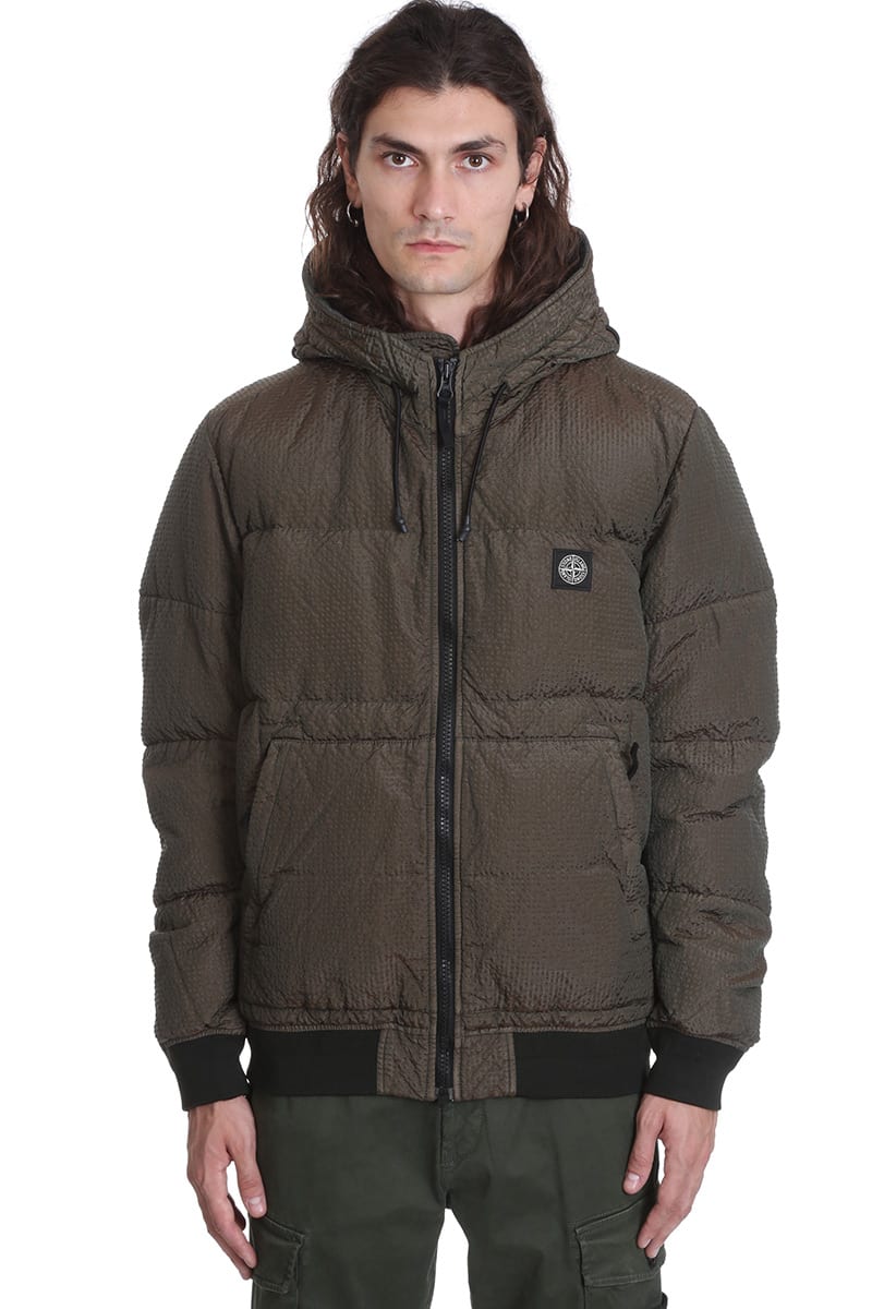 Stone Island Puffer In Green Polyester