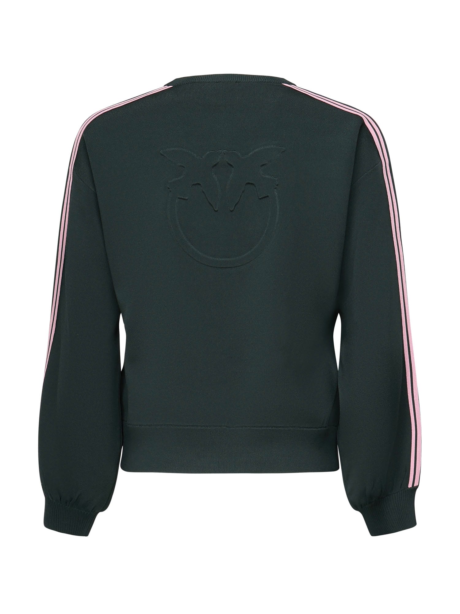 Pinko Sporty Sweatshirt With Love Birds Logo In Green