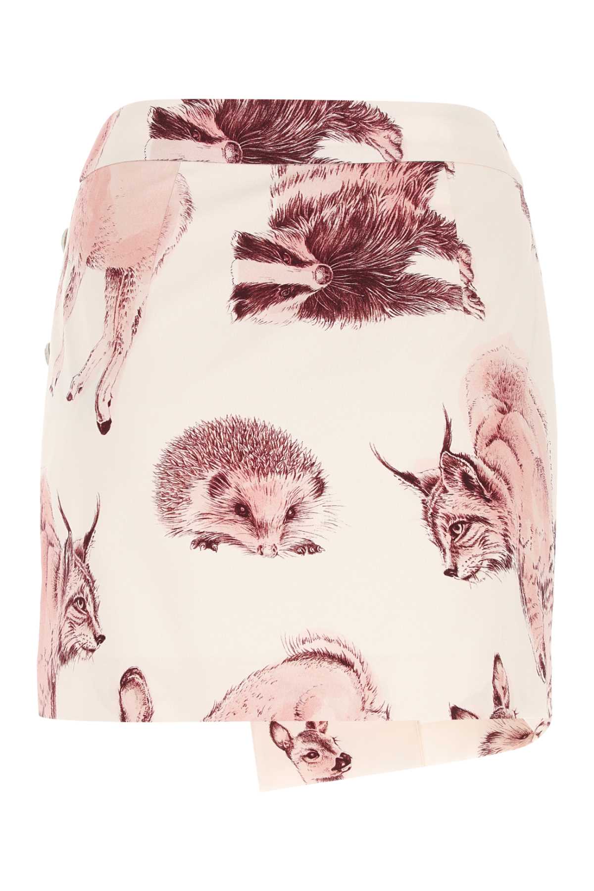 Shop Stella Mccartney Printed Cotton Mini Skirt In 5702