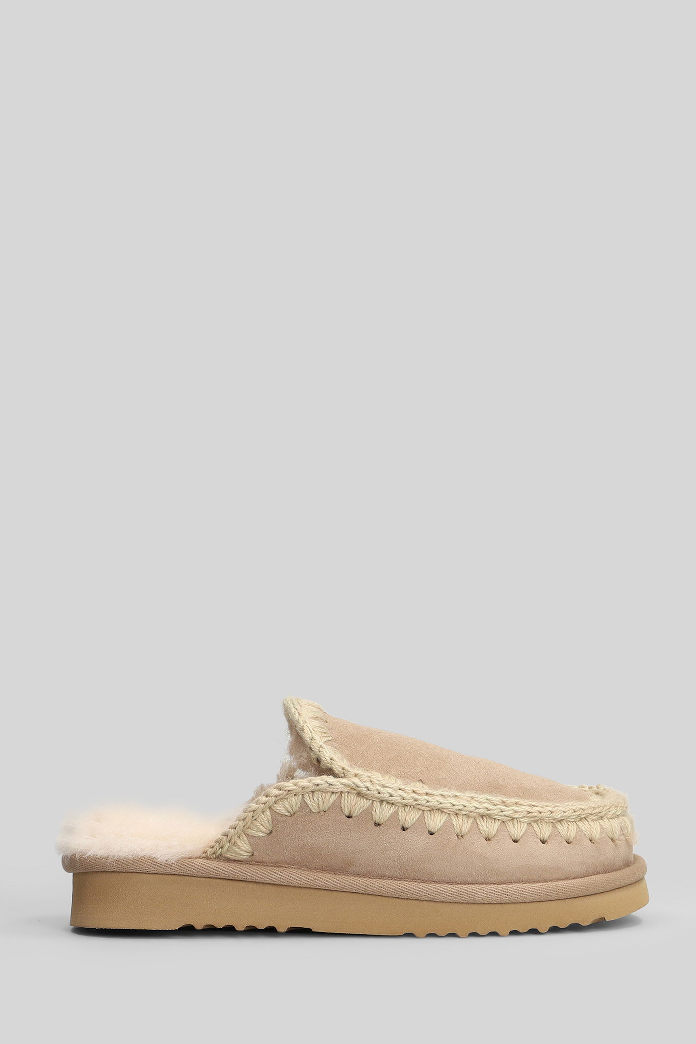 Mou Eskimo Slipper Slipper-mule In Camel Suede In Brown