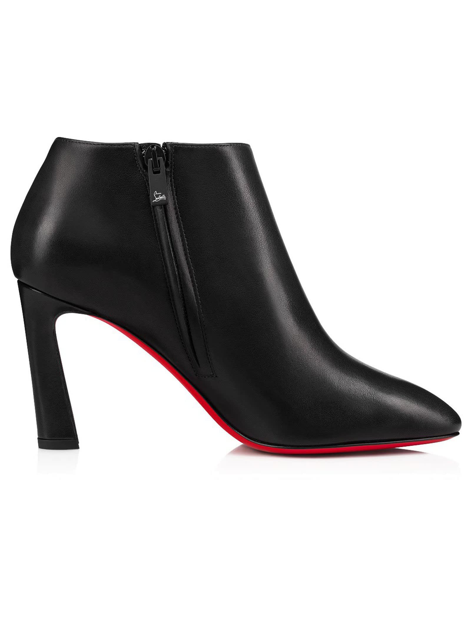 Buy Christian Louboutin Black Leather Eleonor 85 Ankle Boots online, shop Christian Louboutin shoes with free shipping