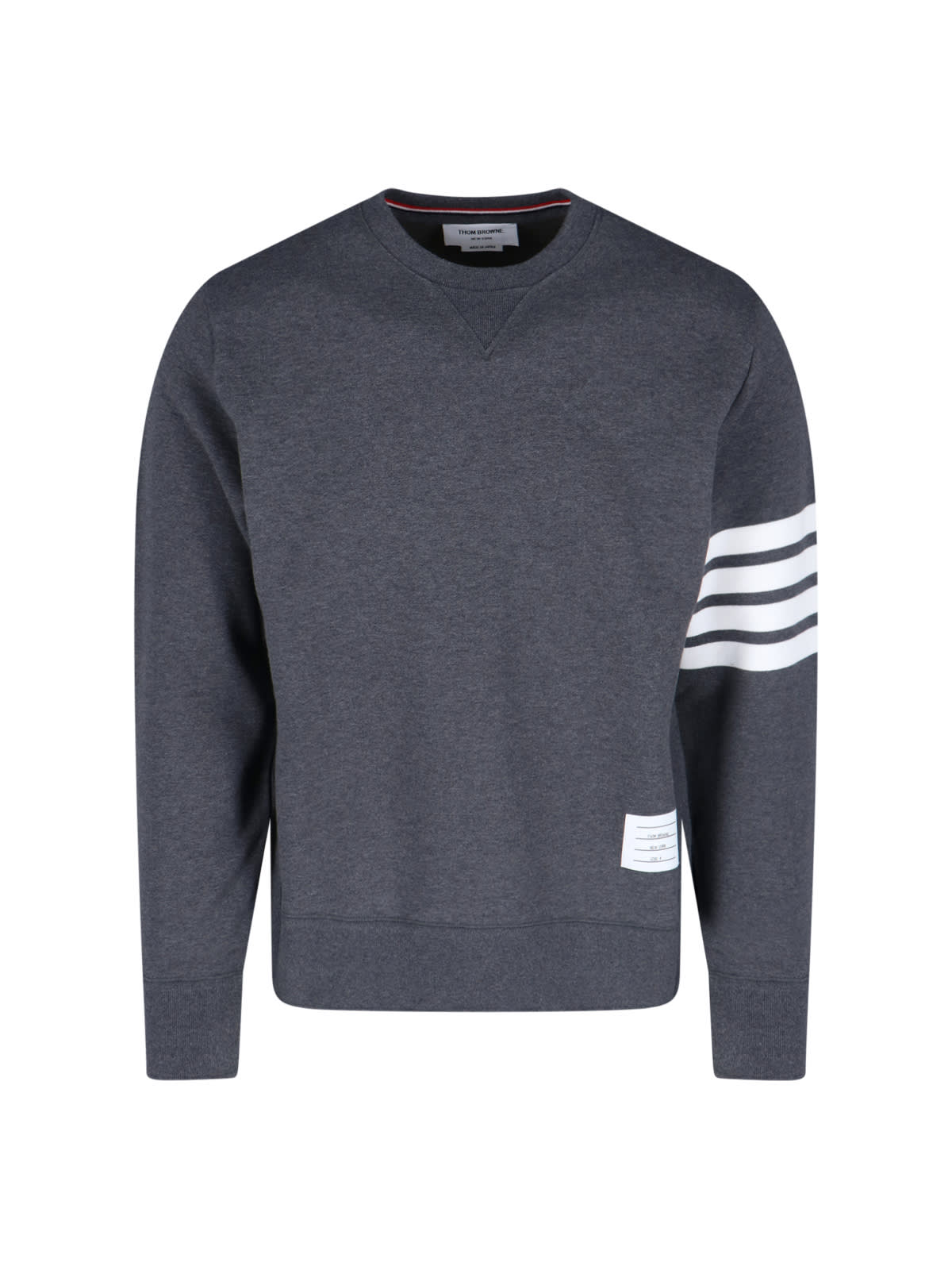 Thom Browne Classic Loop Back Sweatshirt With Engineered 4 Bar In Gray