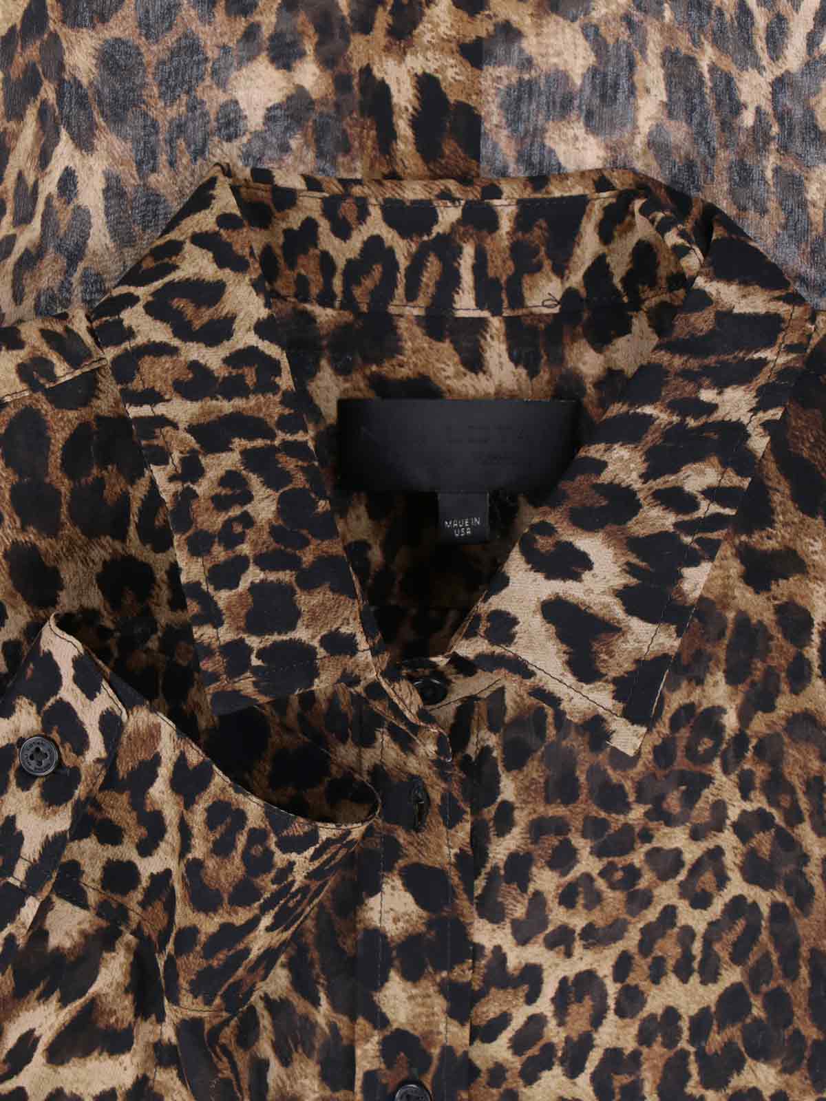 Nili Lotan Gaia Polka-dot Silk Slim Button-down Shirt In Animal Print