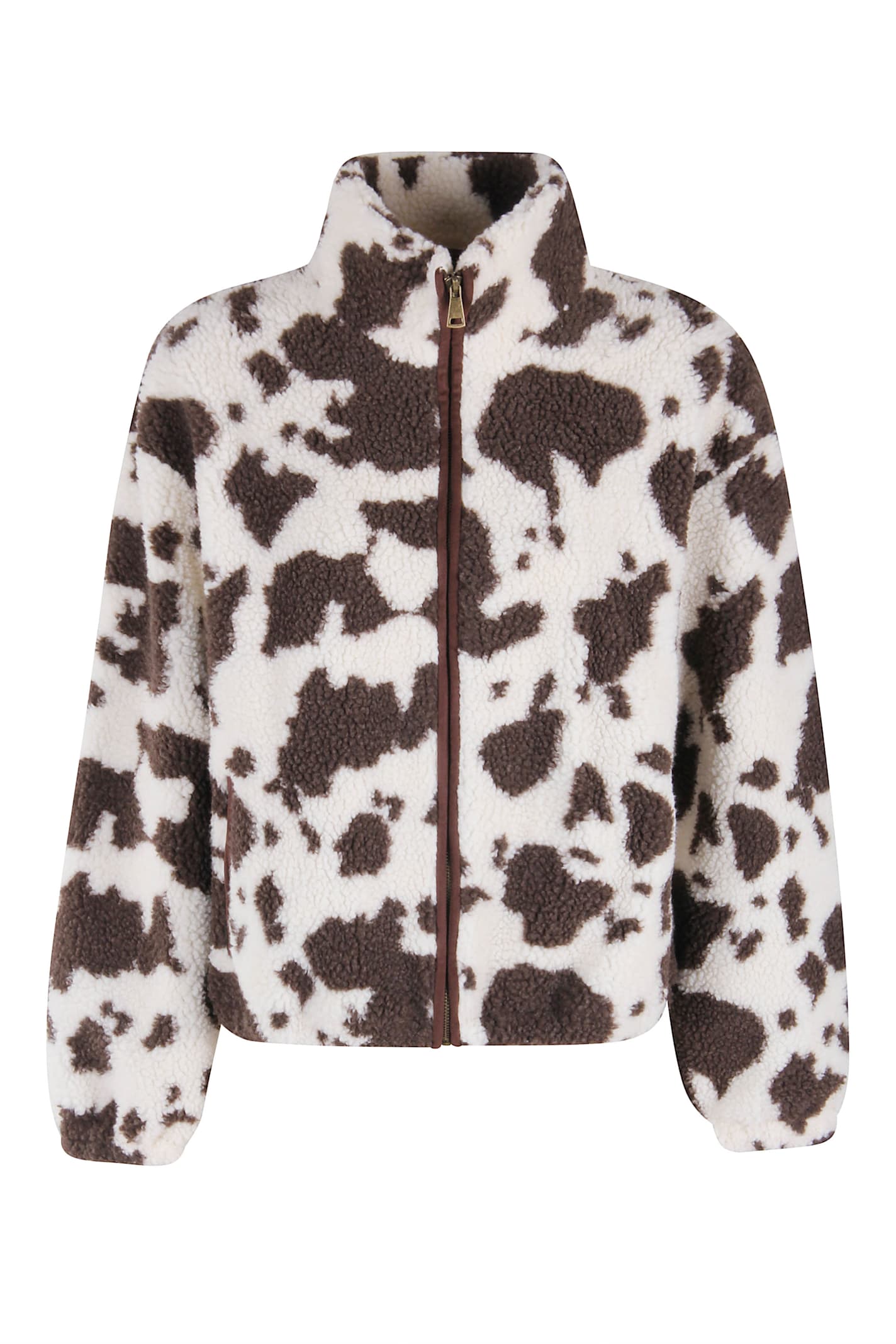 Mc2 Saint Barth Bercy Cow Skin-print Jacket In Brown