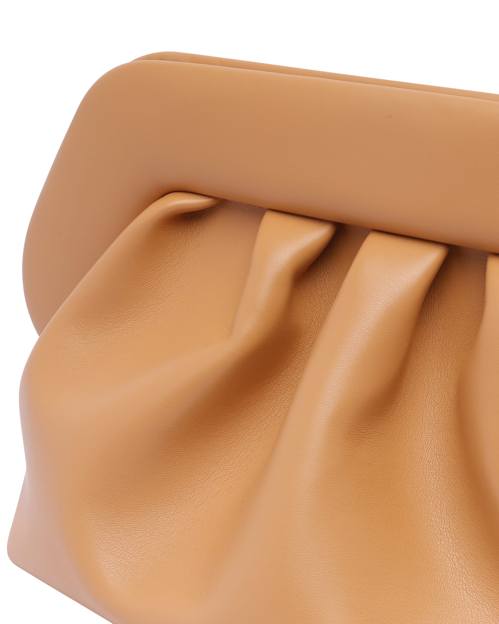 Themoirè Macadamia Vegan Pu Clutch In Brown