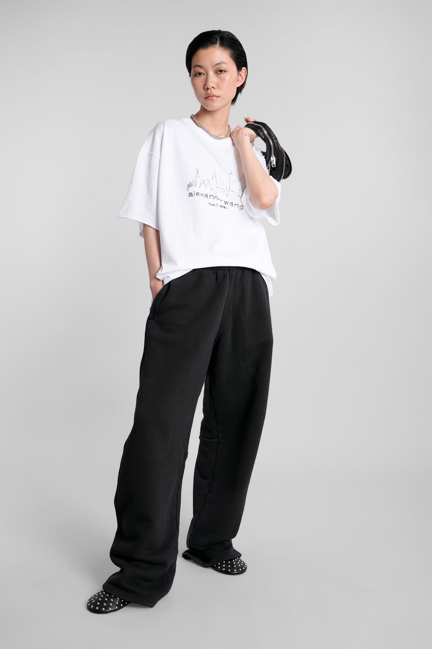 Alexander Wang T-shirt In White Cotton In White