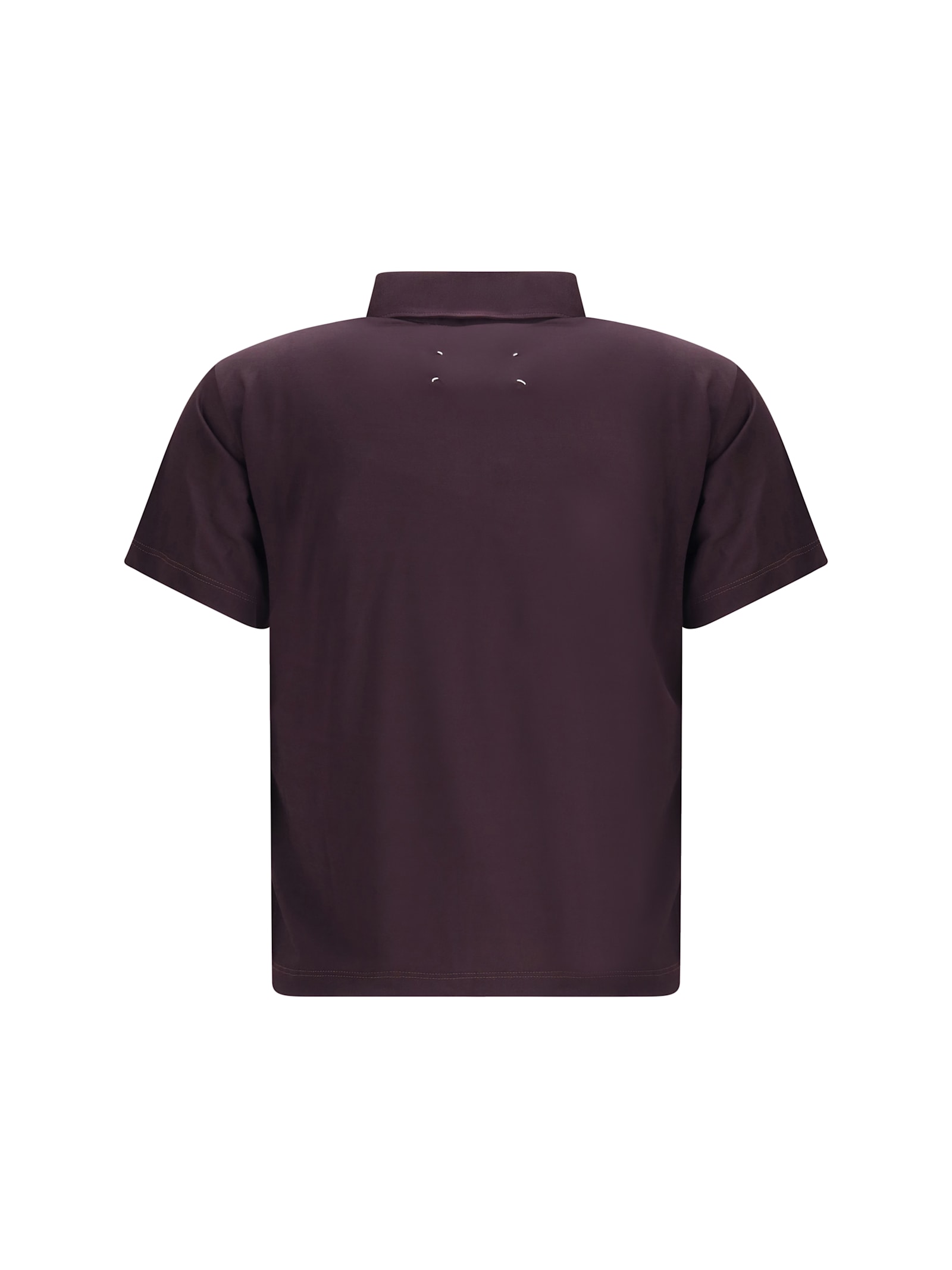 Maison Margiela Semi-sheer Polo Shirt In Purple