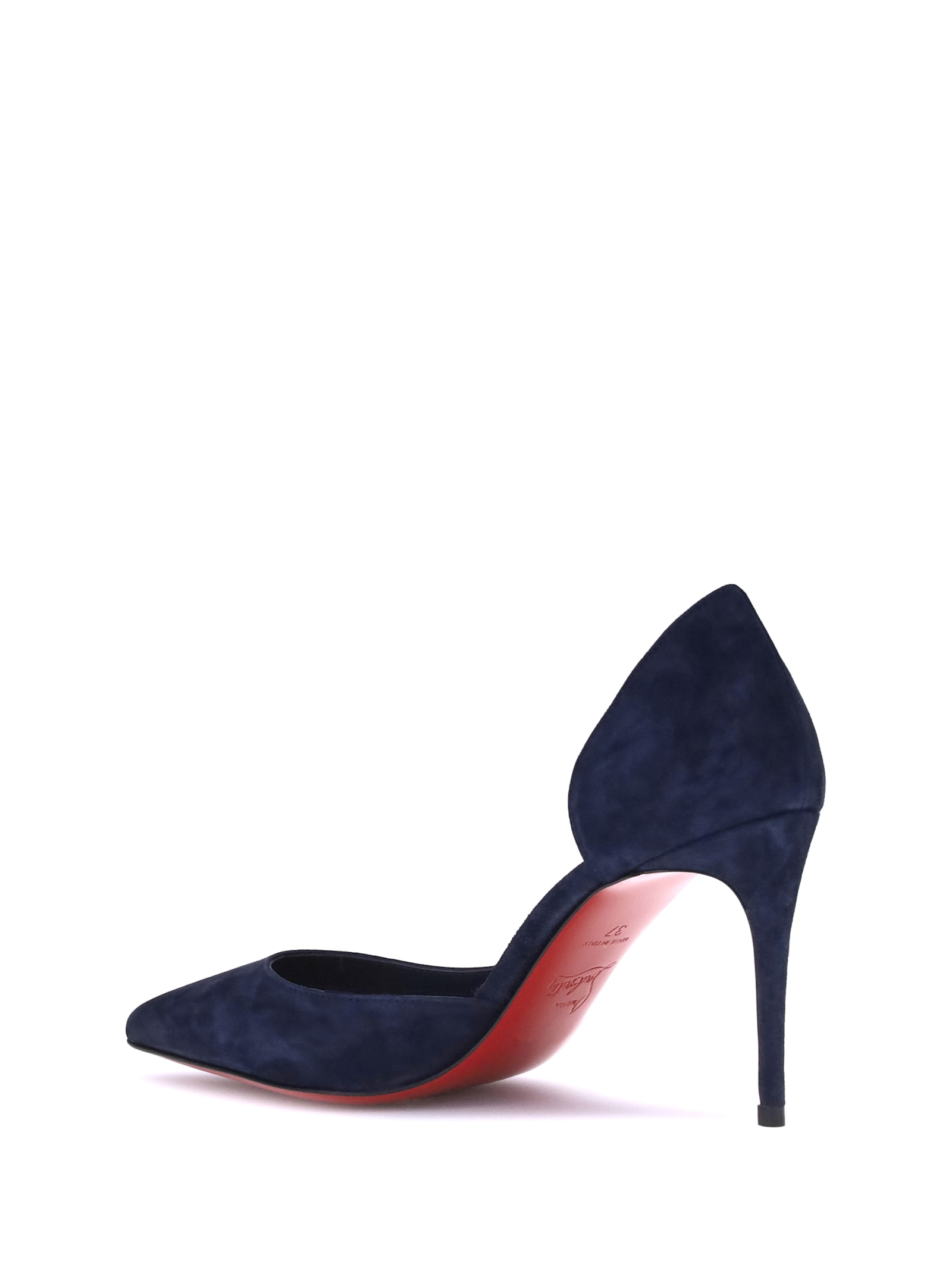 Christian Louboutin Pointed Toe Suede Finish Pumps In Blue