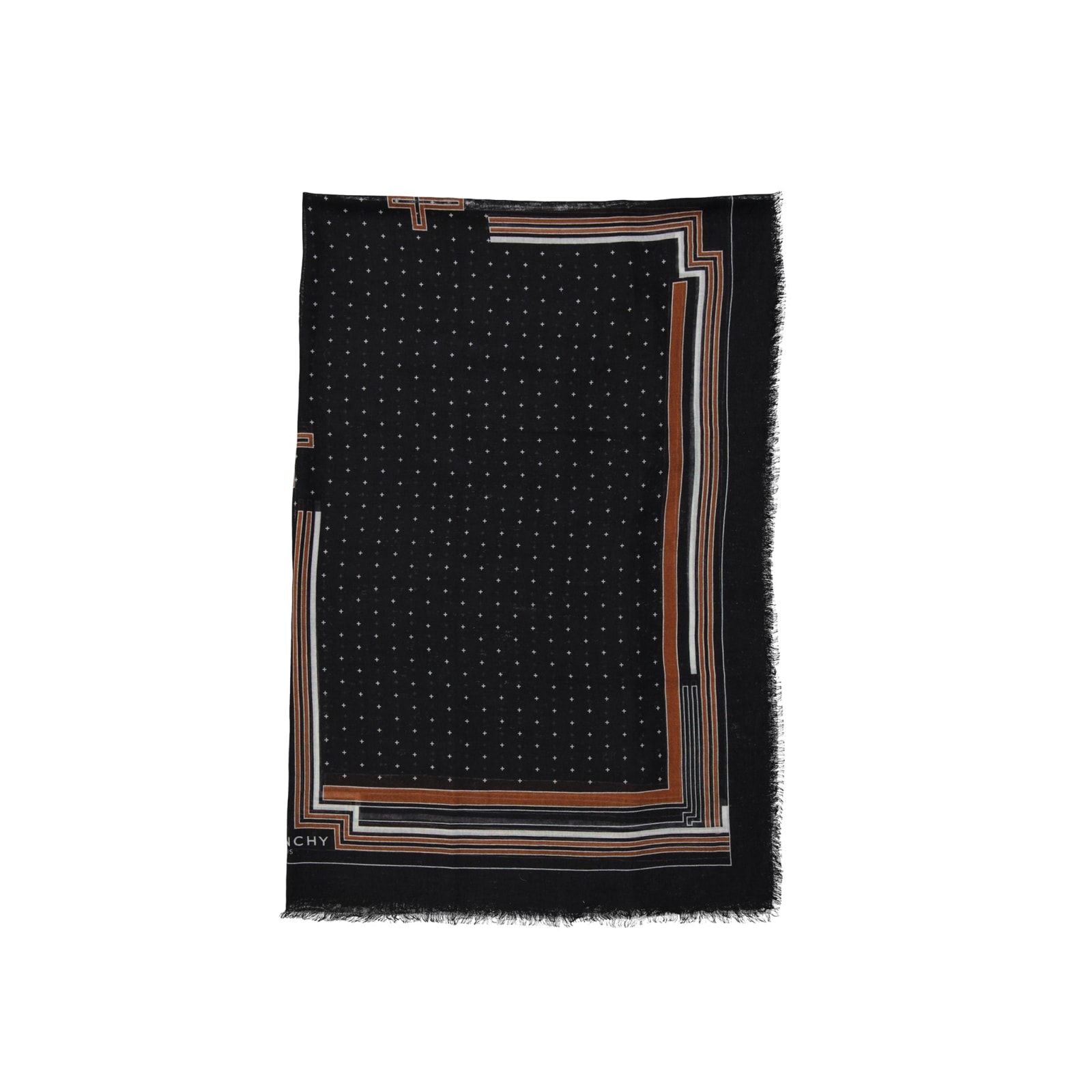 Shop Givenchy Printed Cashmere Foulard In Black