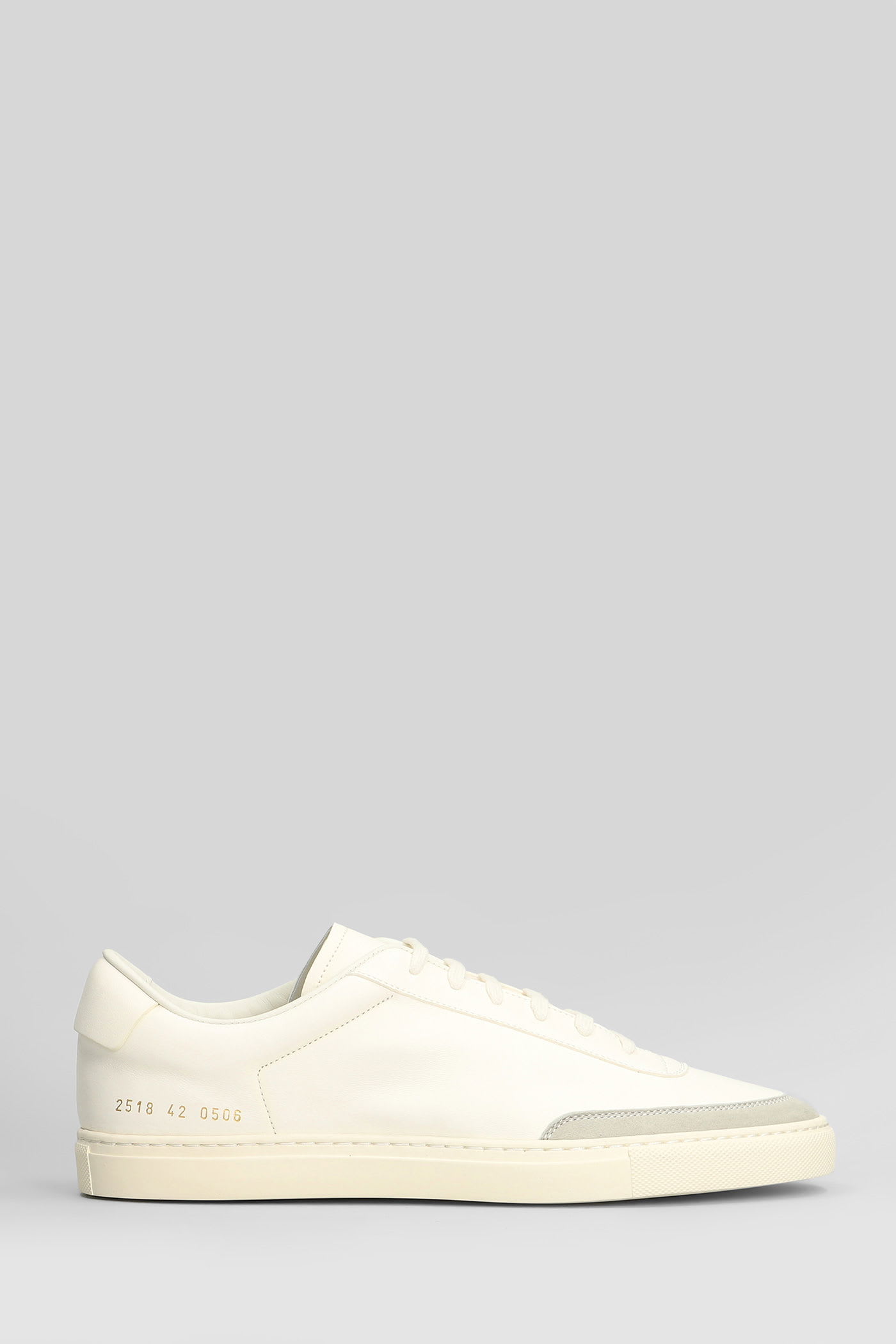 Common Projects Court Classic Sneakers In White Suede And Leather In White