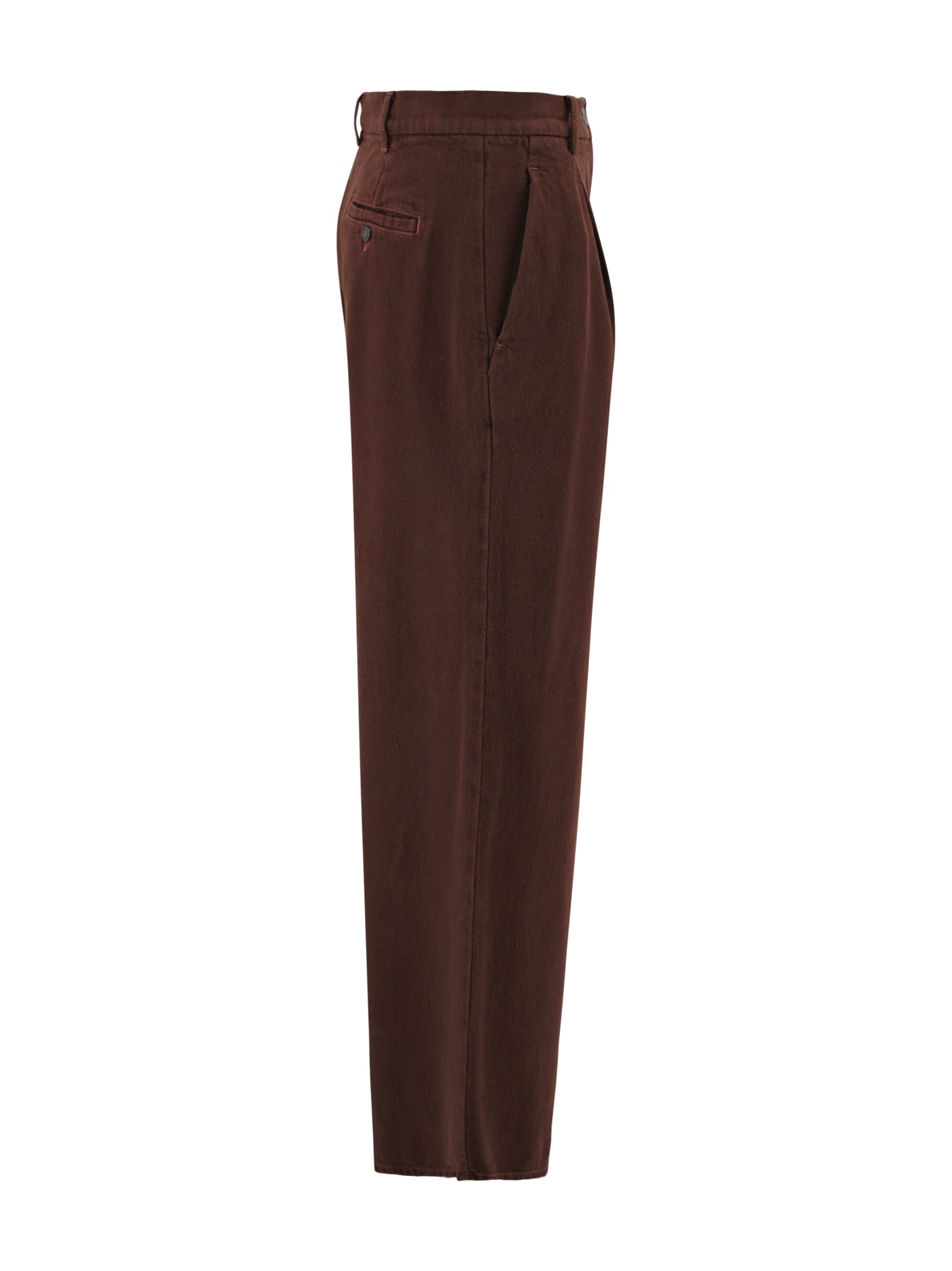 Weekend Max Mara Chocolate Brown Cotton Bull Trousers In Brown