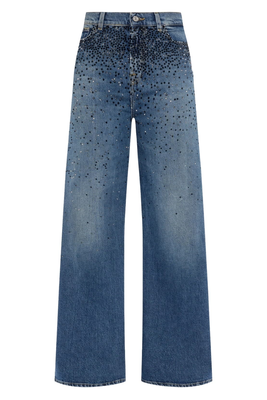 Low Slung Wide Leg Candy With Faded Crystals - 7 For All Mankind - Modalova