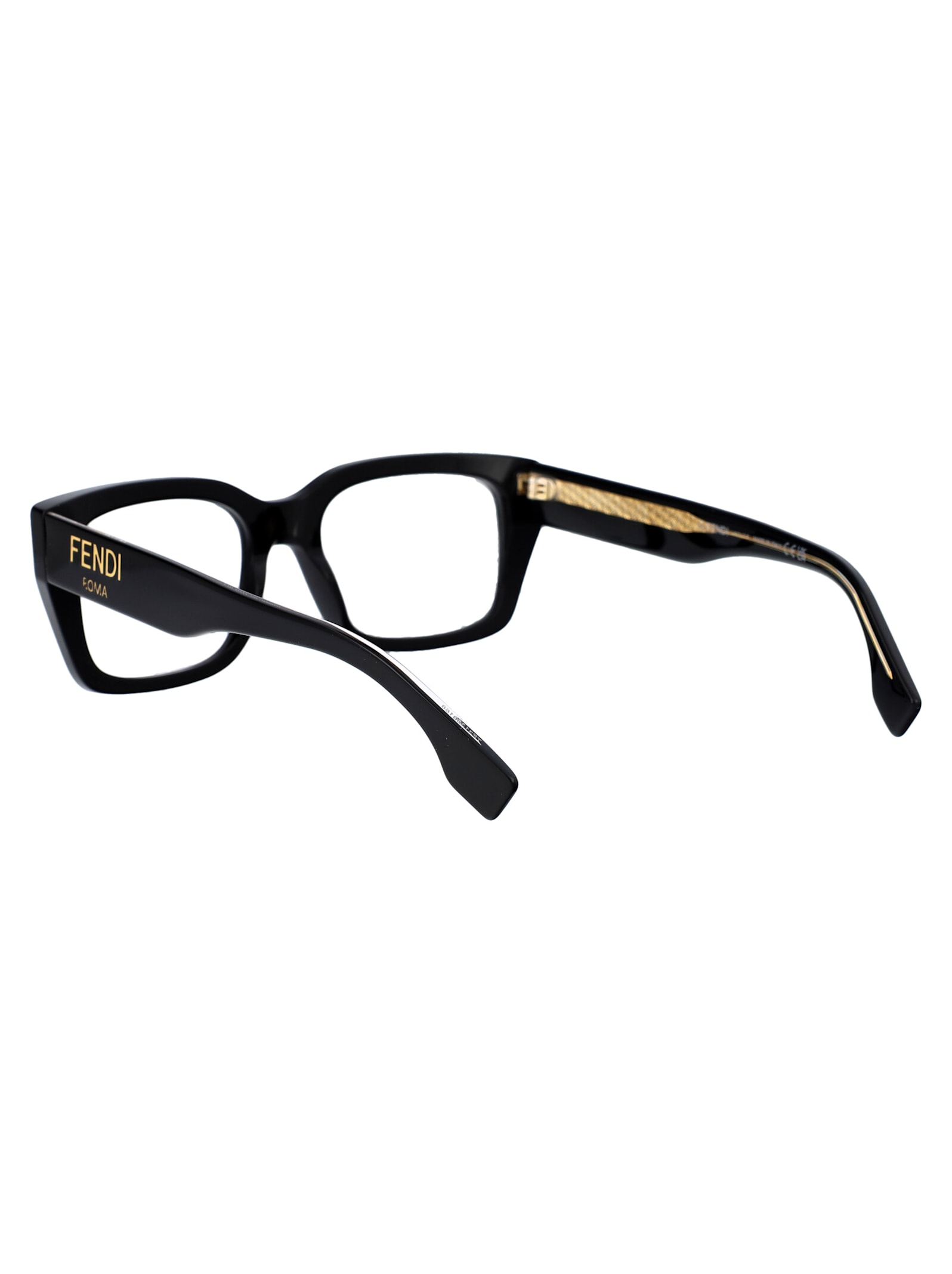 Shop Fendi Roma Glasses In 001 Shiny Black