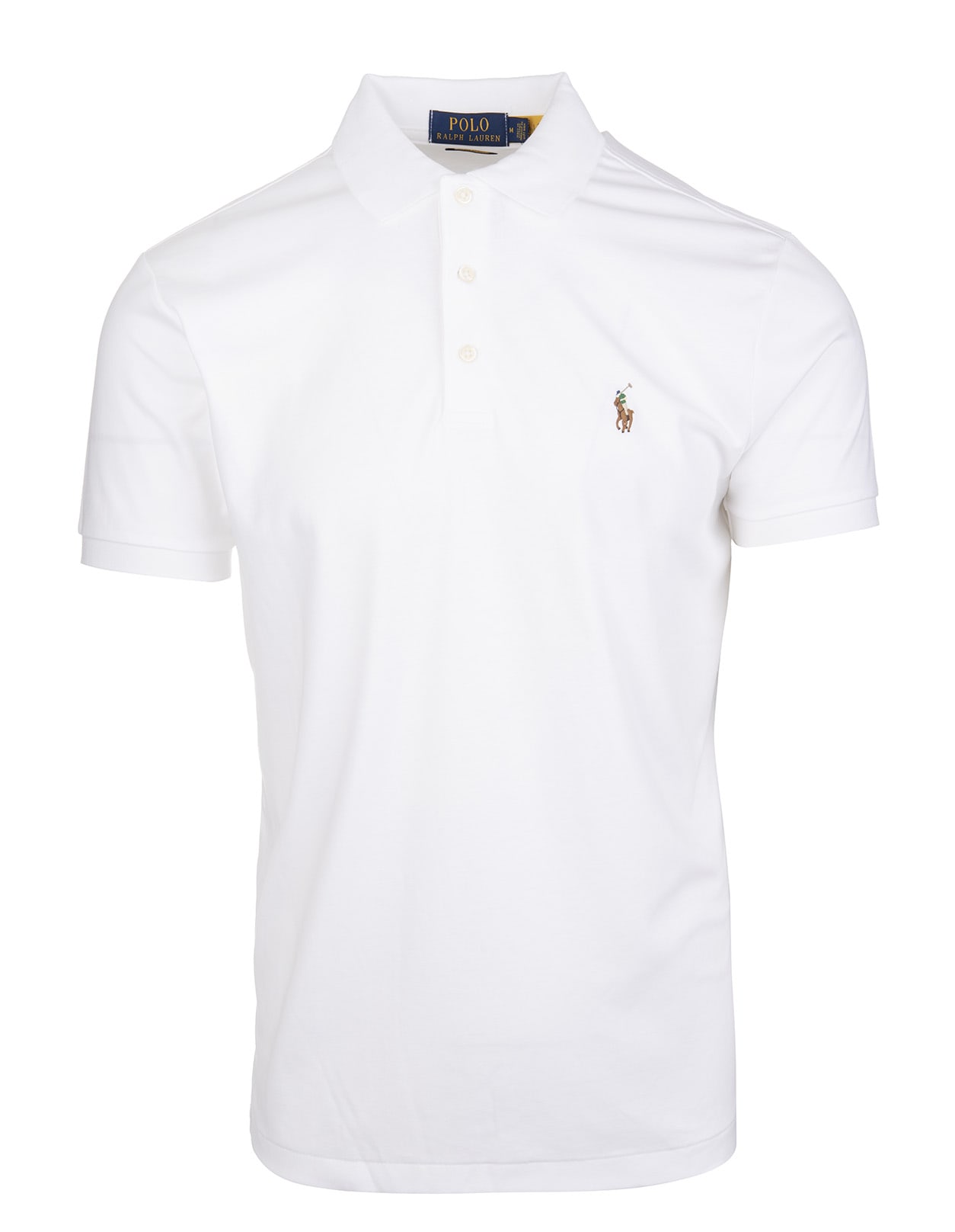 Ralph Lauren Man White Custom Slim-fit Cotton Polo Shirt