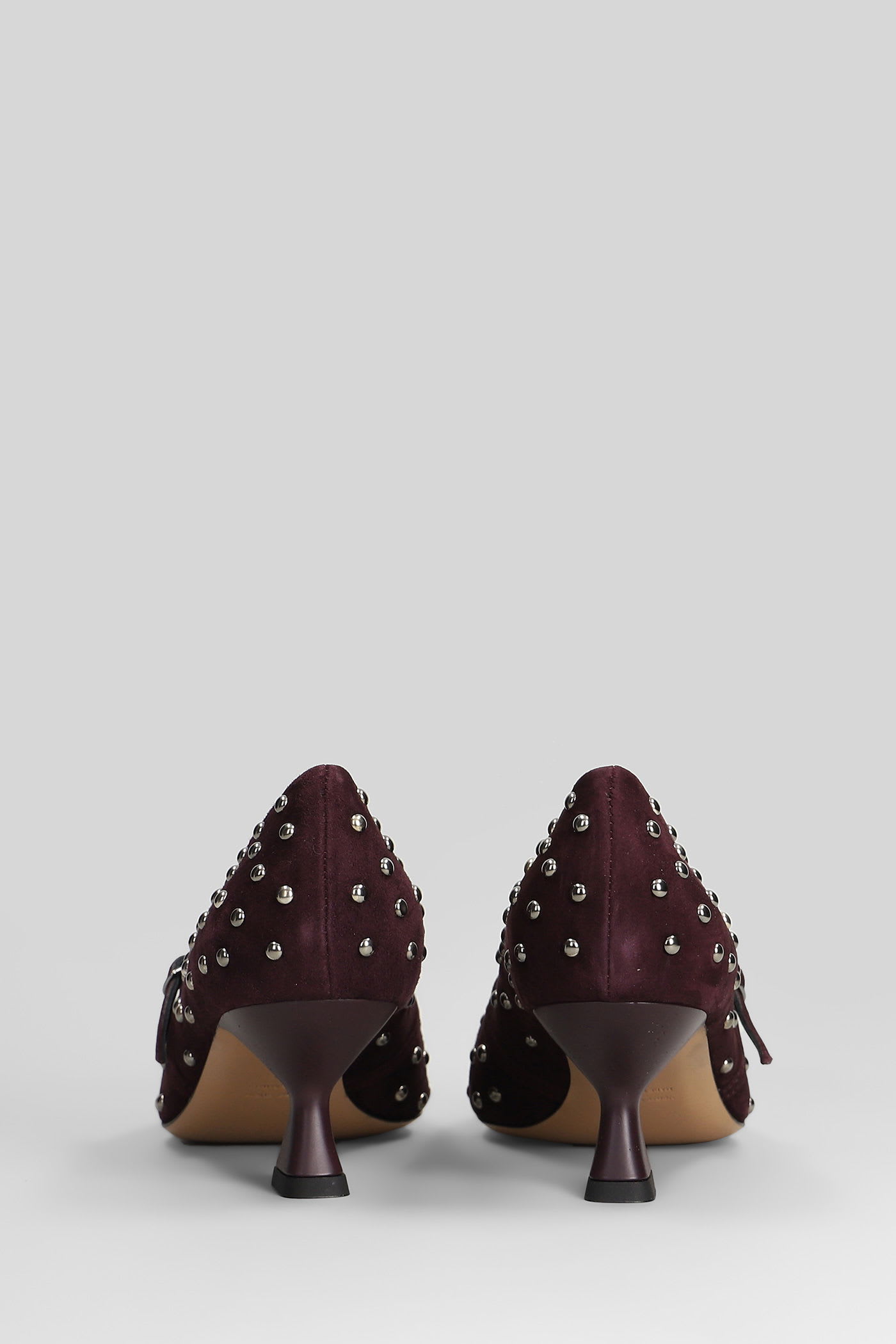 The Seller Pointed-toe Studded Heeled Pumps In Burgundy
