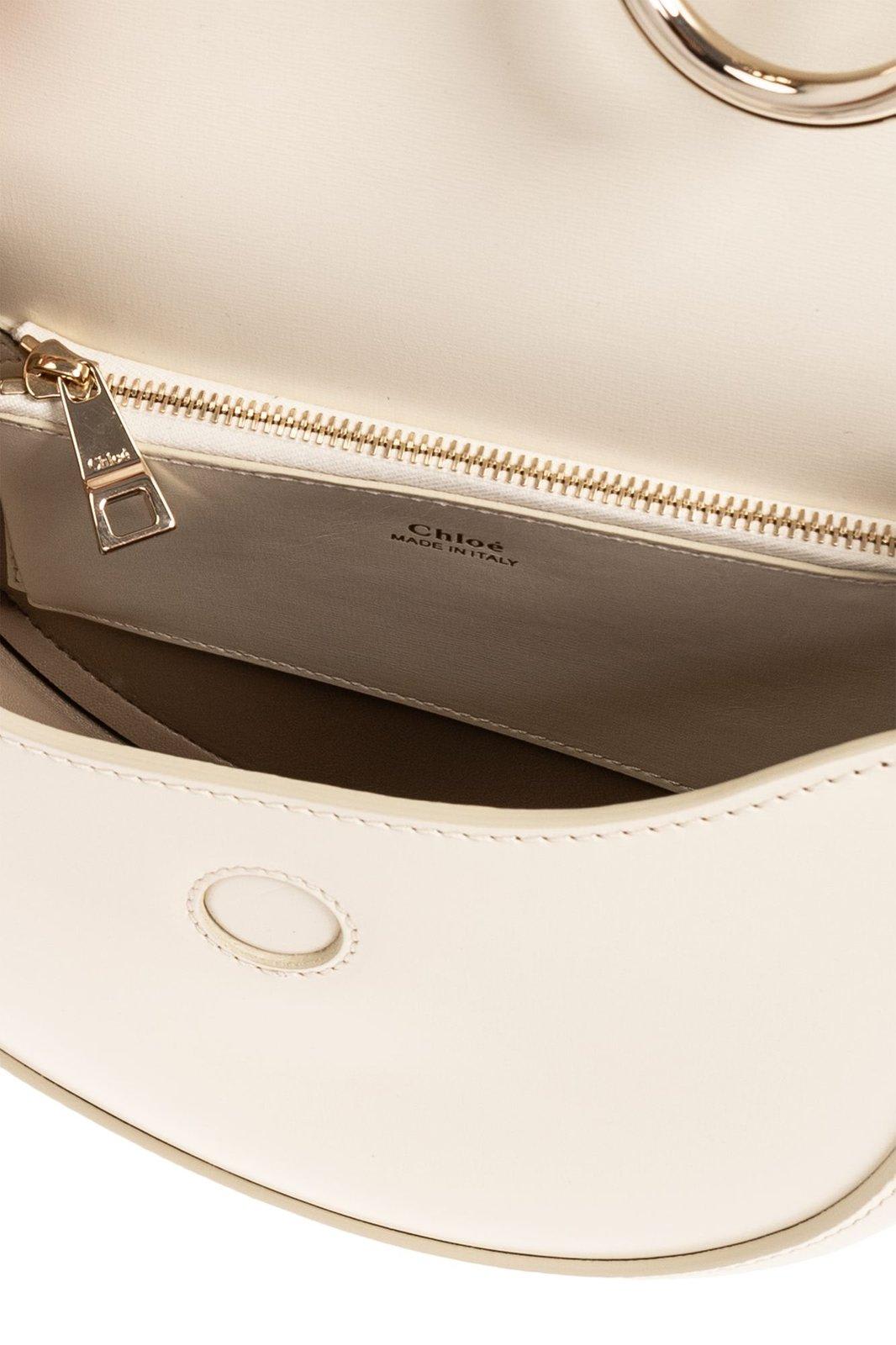 Shop Chloé Arlene Logo Printed Crossbody Bag In Bianco