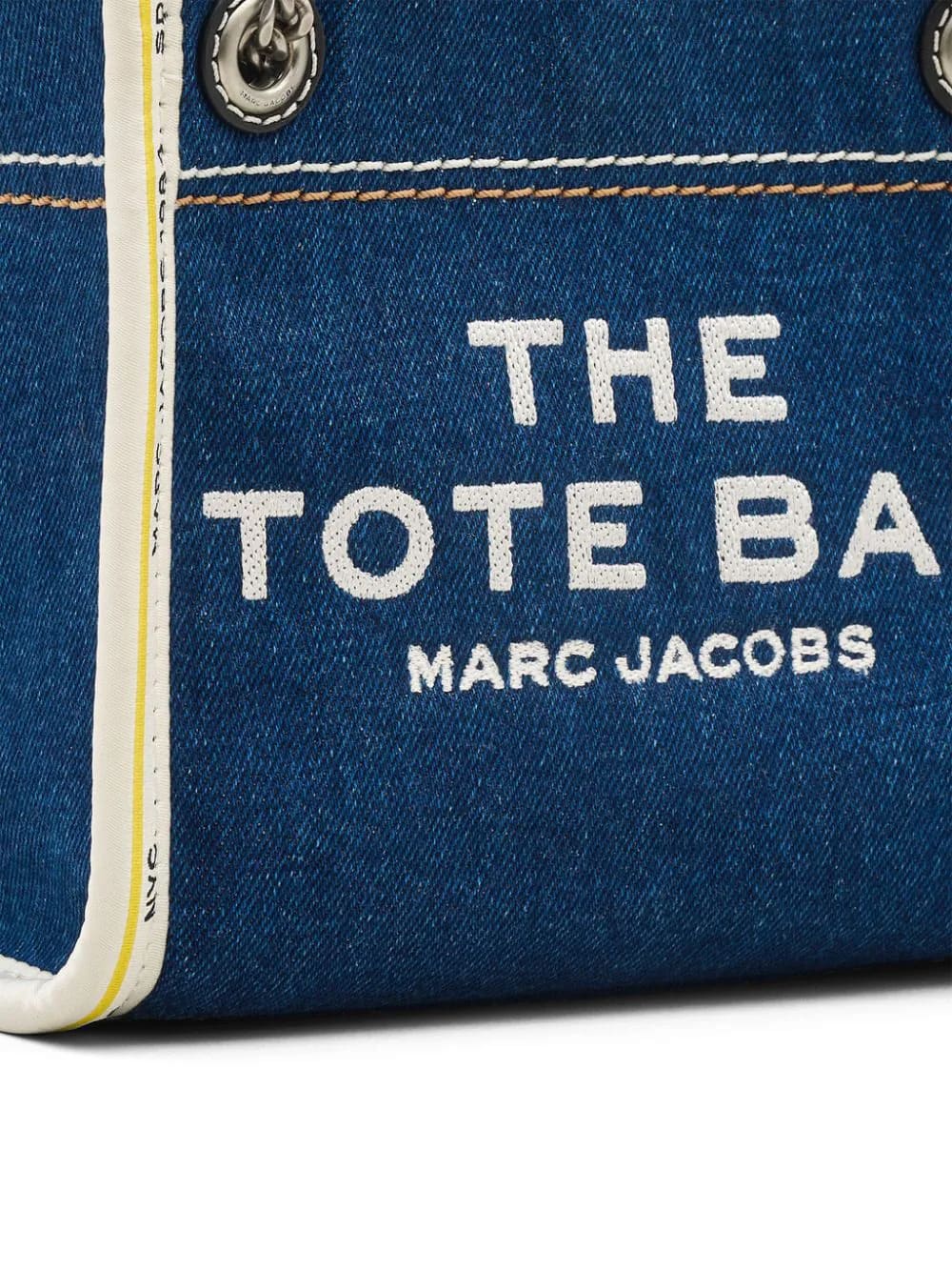 Shop Marc Jacobs The Mini Tote Chain In Dark Wash