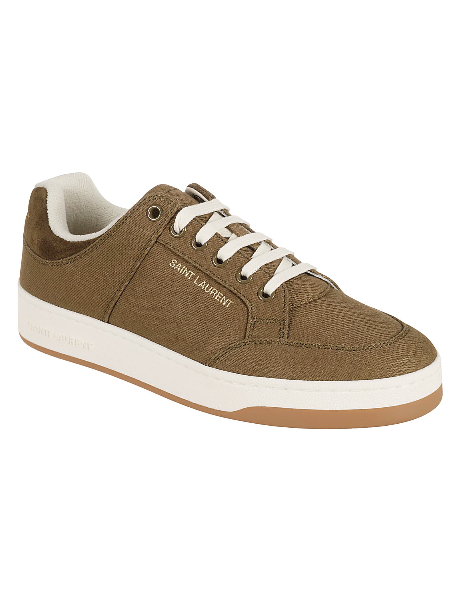 Shop Saint Laurent Sl/61 Lt Sneakers In Military Green