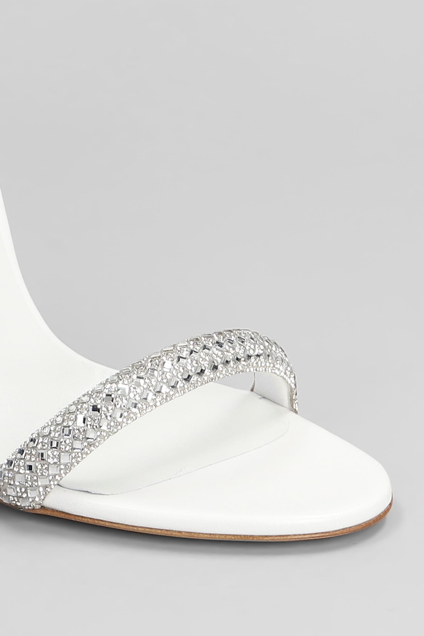 Casadei Julia Stratosphere Sandals In White Leather In White