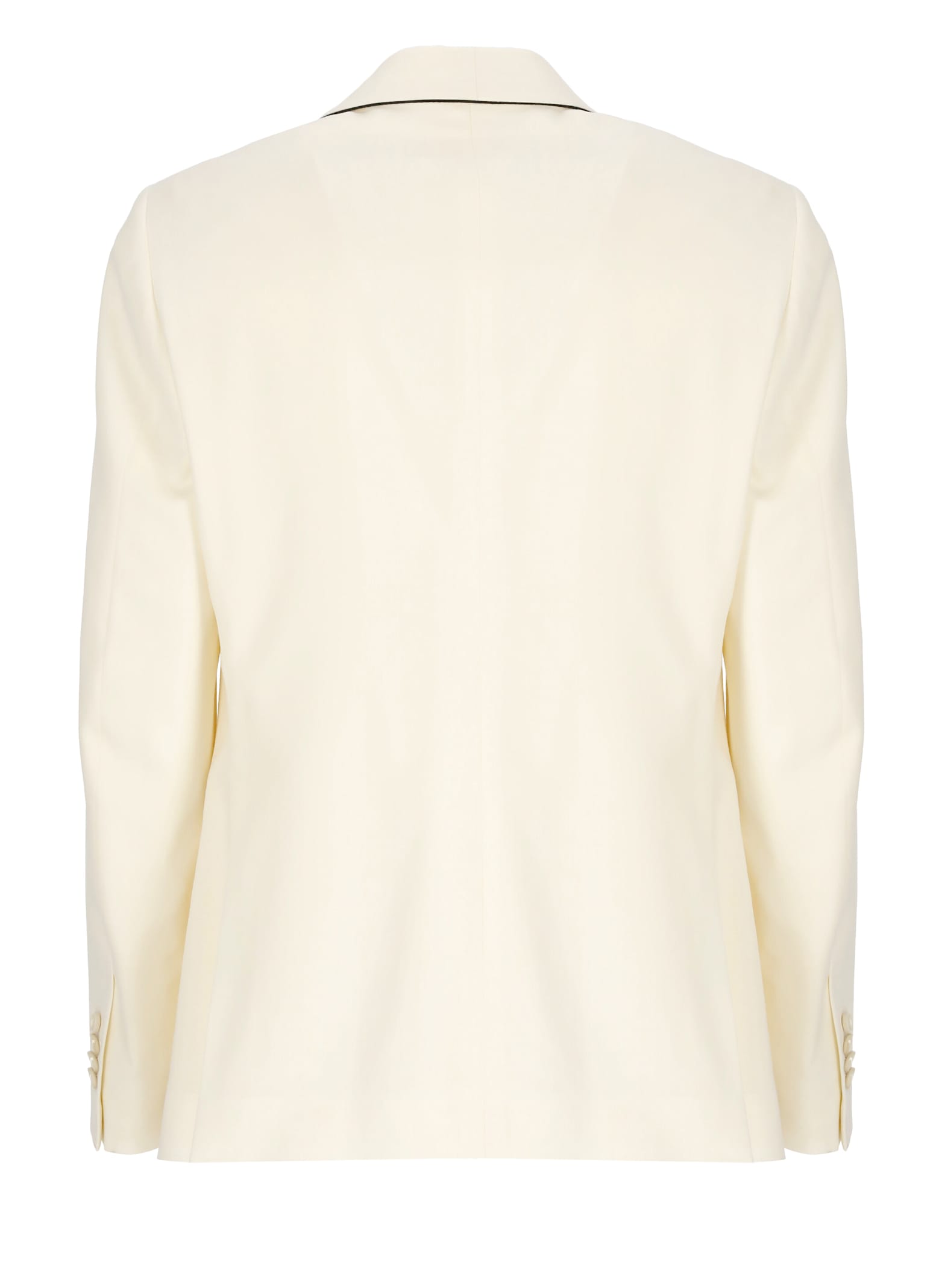 Lardini Wool Shawl Neck Jacket In Ivory