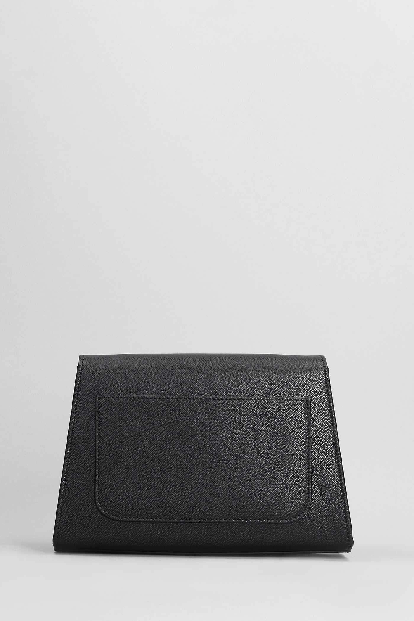 BALMAIN EMBLEME FLAP SHOULDER BAG IN BLACK LEATHER 