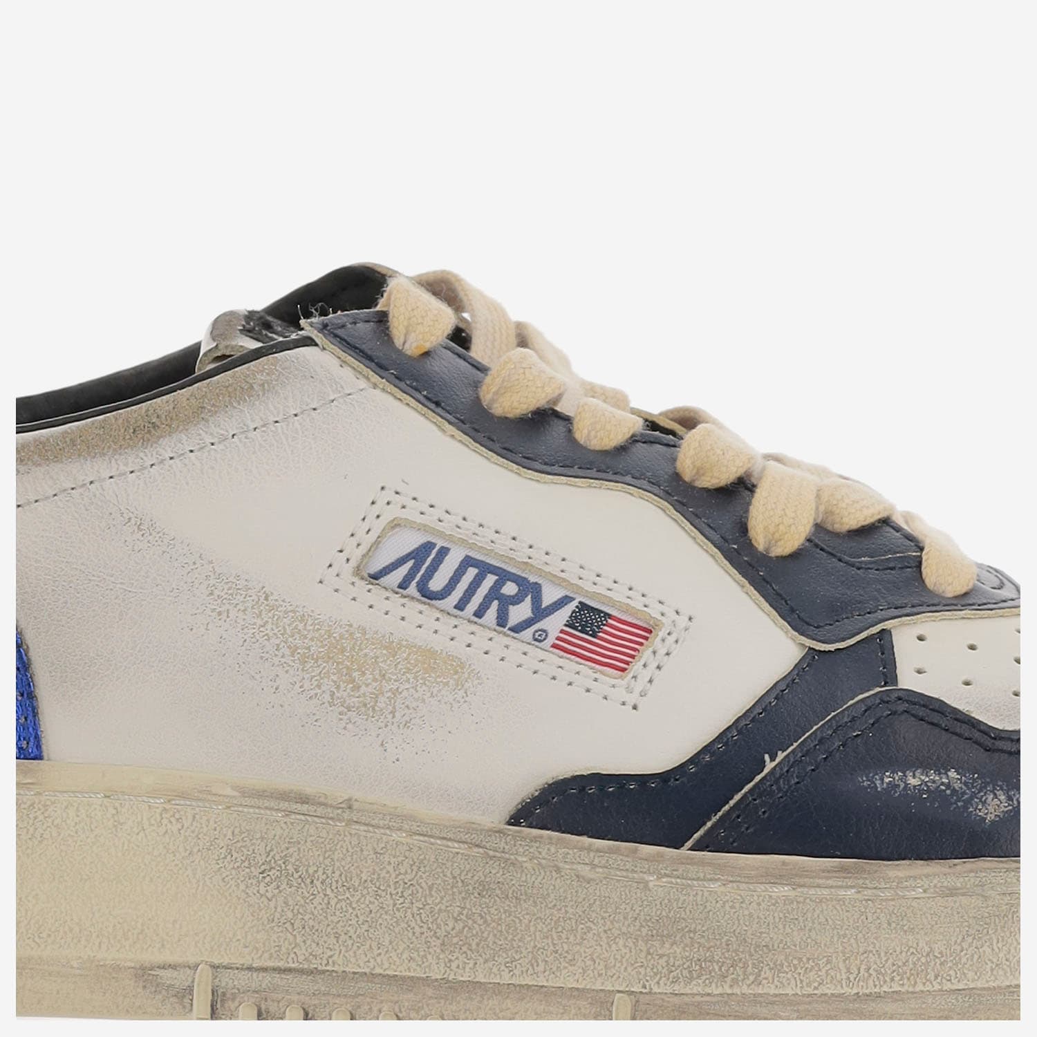 Autry Colorblock Low-top Sneakers With Lace-up Front And Signature Details In Gray