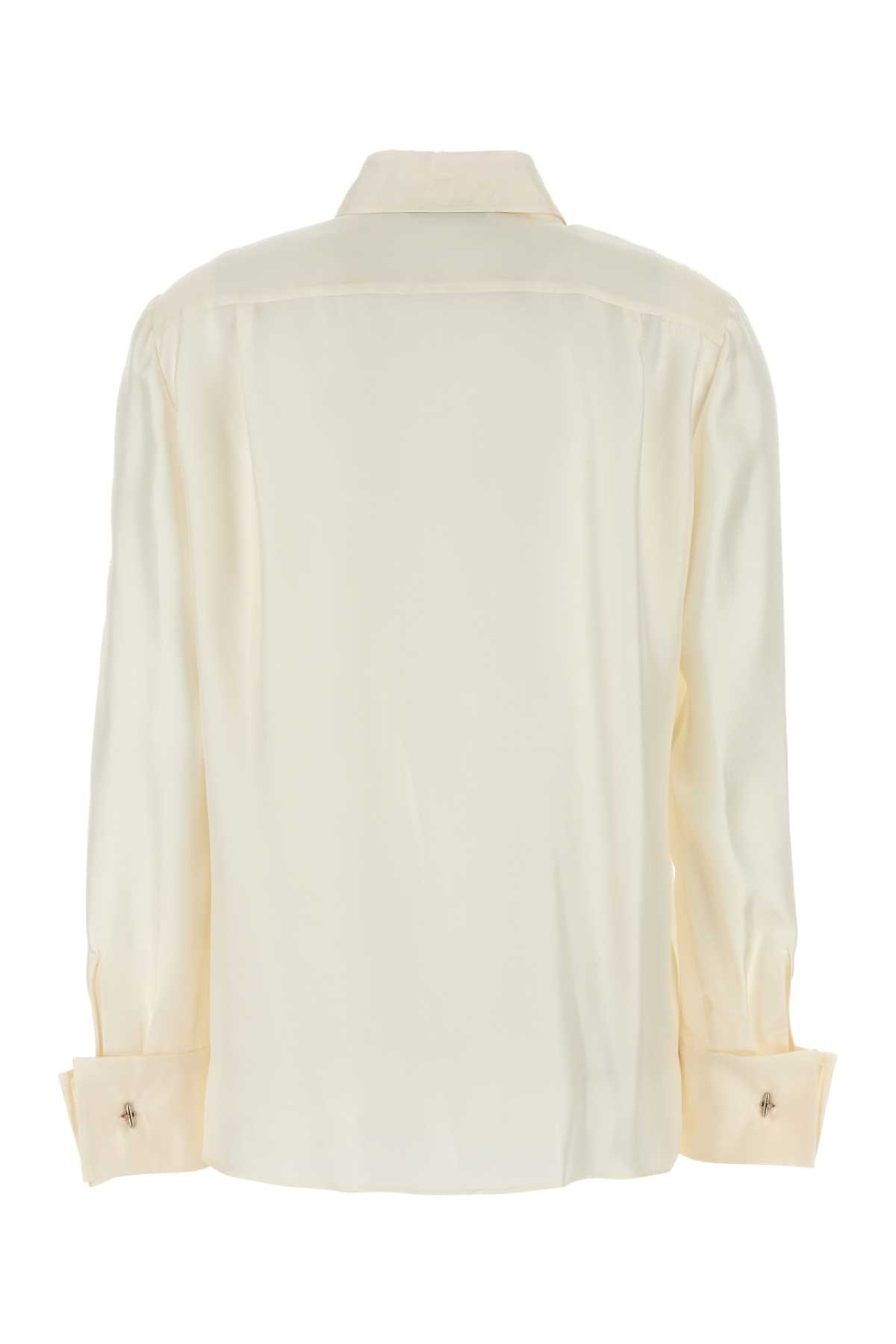 Shop Alberta Ferretti Ivory Silk Shirt In Avorio