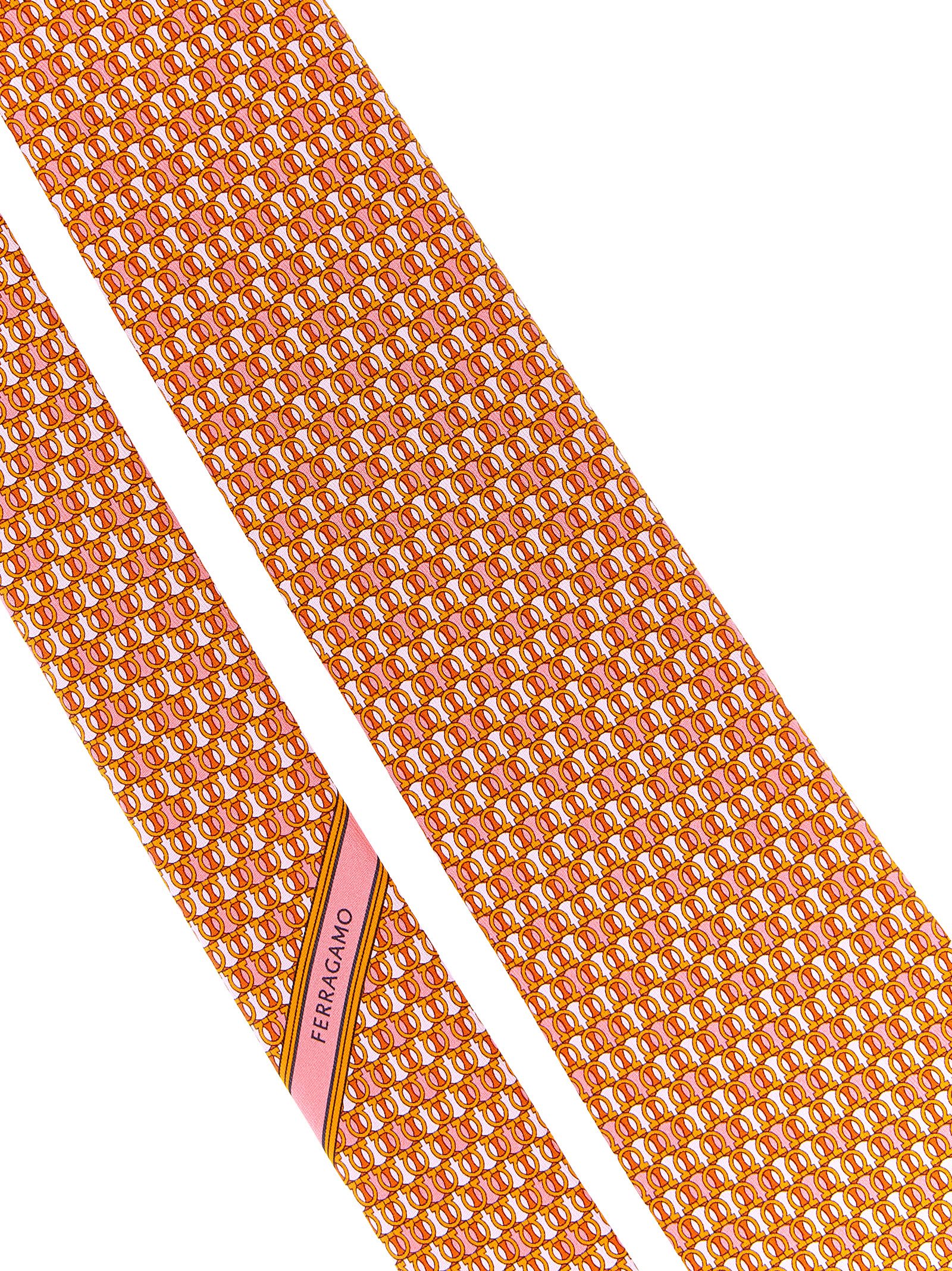 Ferragamo Gancini Polka Dot Print Tie Ties And Papillon Orange In Orange