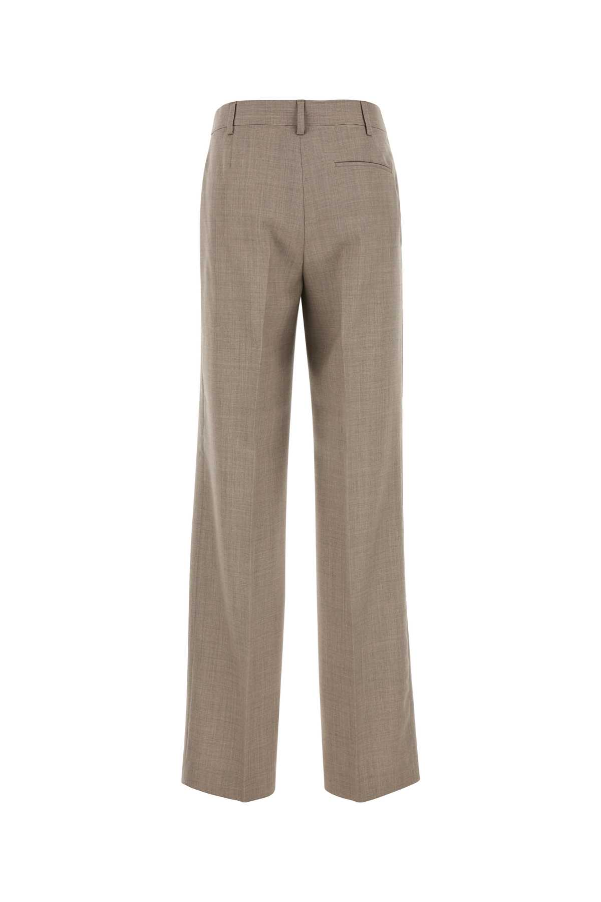 Shop Moschino Cappuccino Wool Pant In Beige