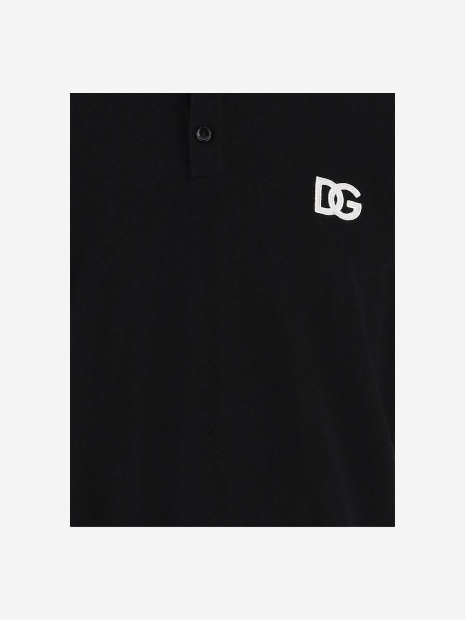 Shop Dolce & Gabbana Cotton Polo Shirt With Logo In Black