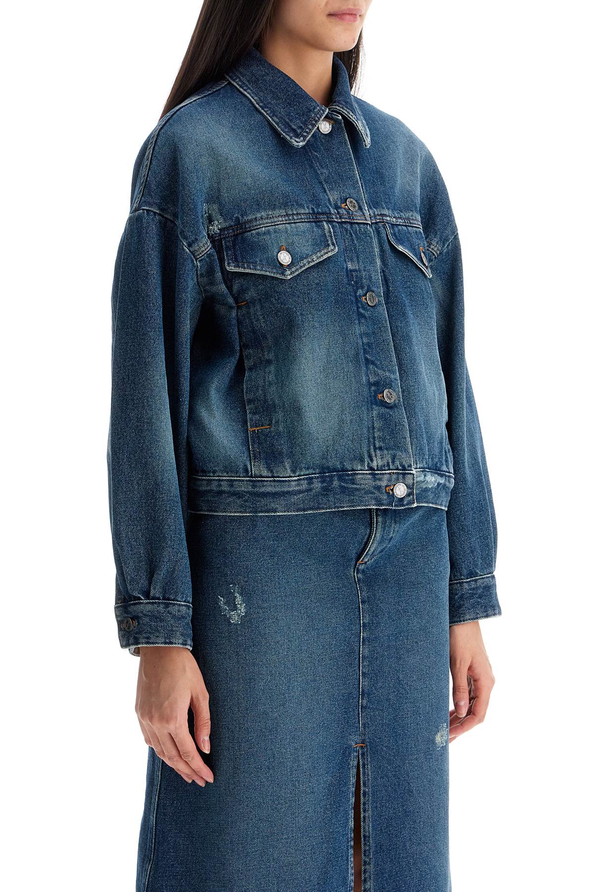 Shop Apc Boxy Denim Jacket In C In Blue