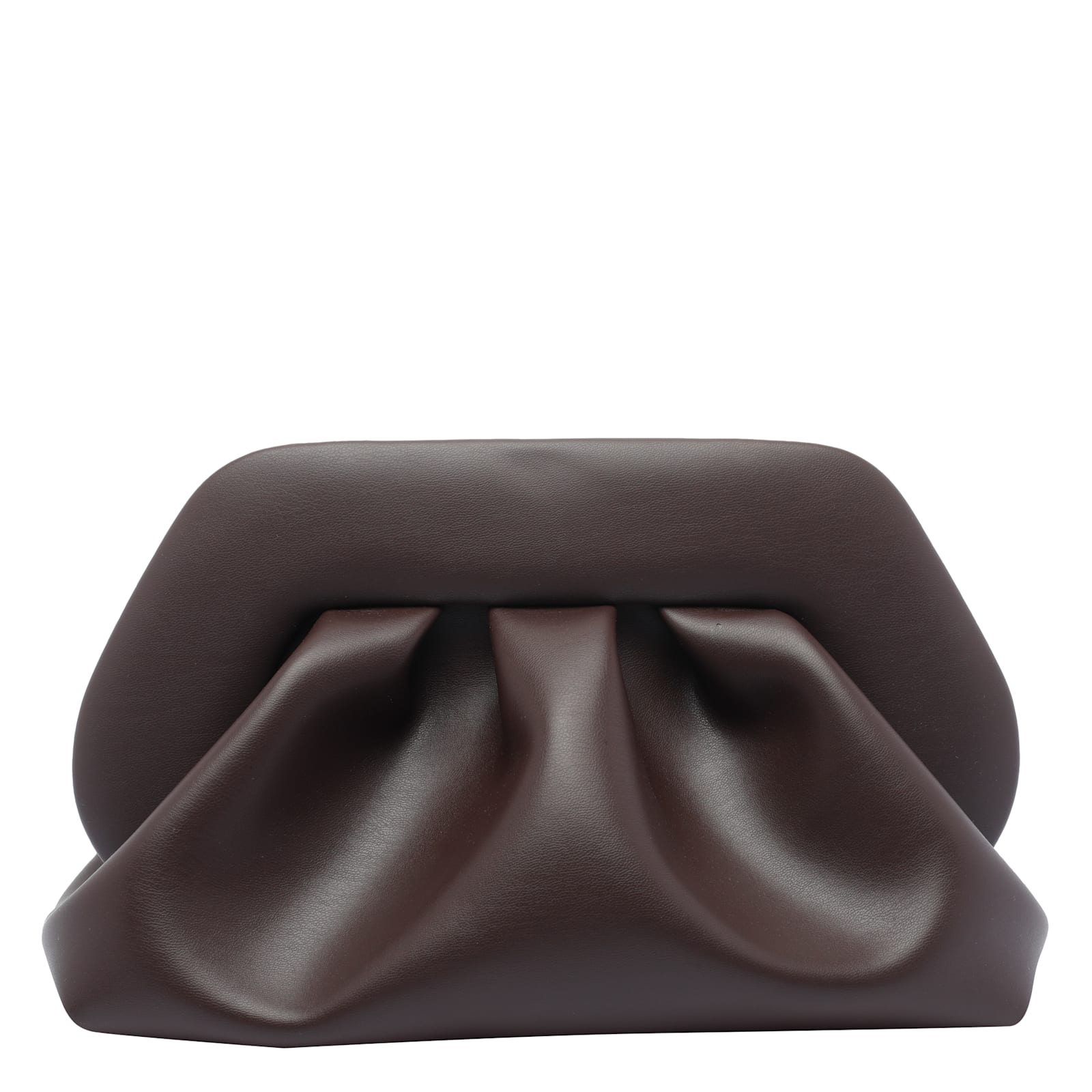 Themoirè Bios Pleated Clutch Bag In Brown