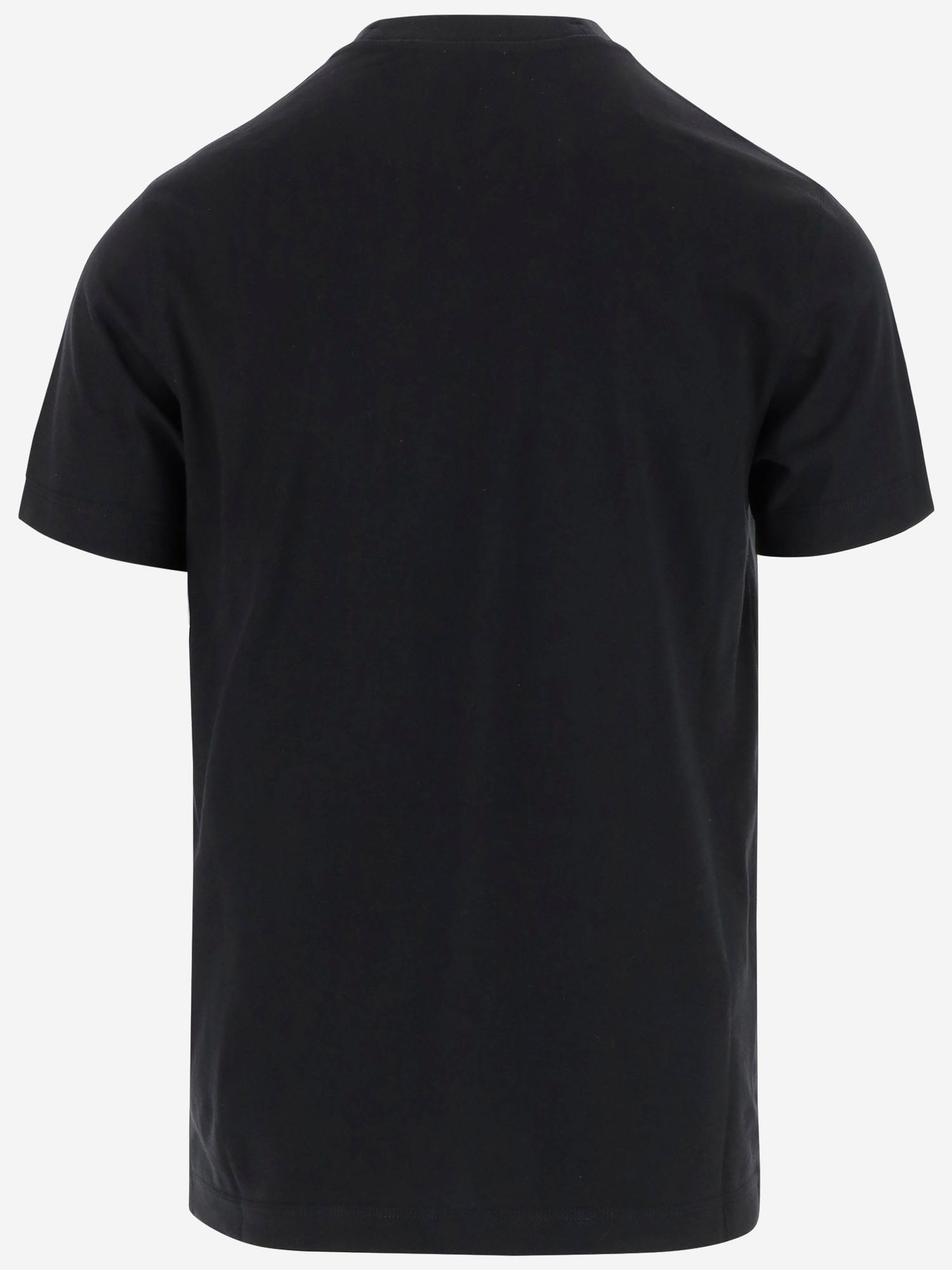 Shop Burberry Cotton T-shirt With Check Applique In Black