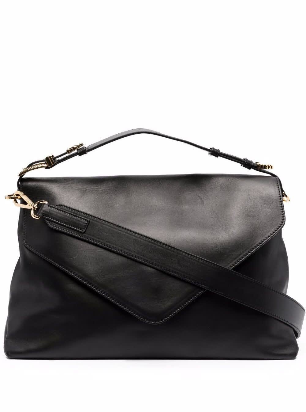 Alberta Ferretti Black Leather Crossbody Bag