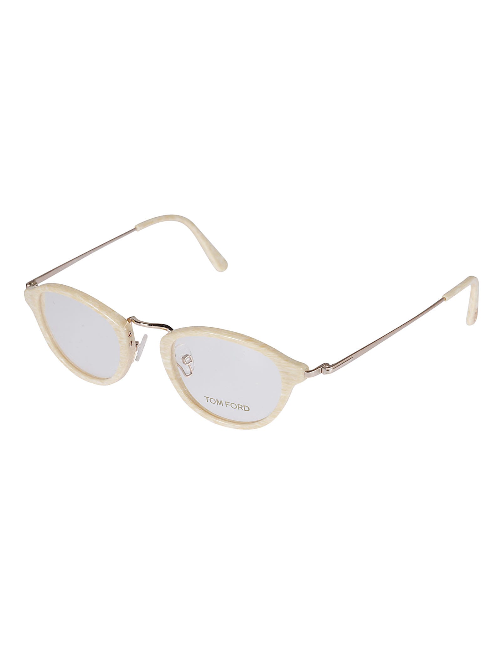 Shop Tom Ford Round Lens Slim Temple Glasses In 060